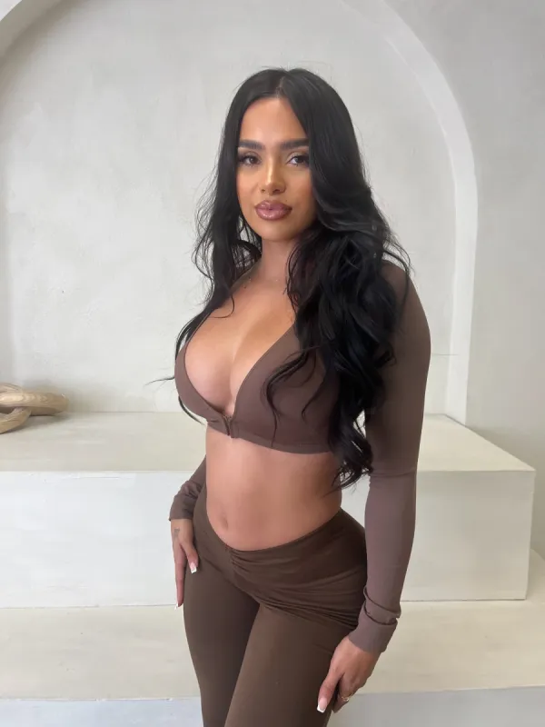 Pricilla Long Sleeve (Brown) sold by OOTDFash