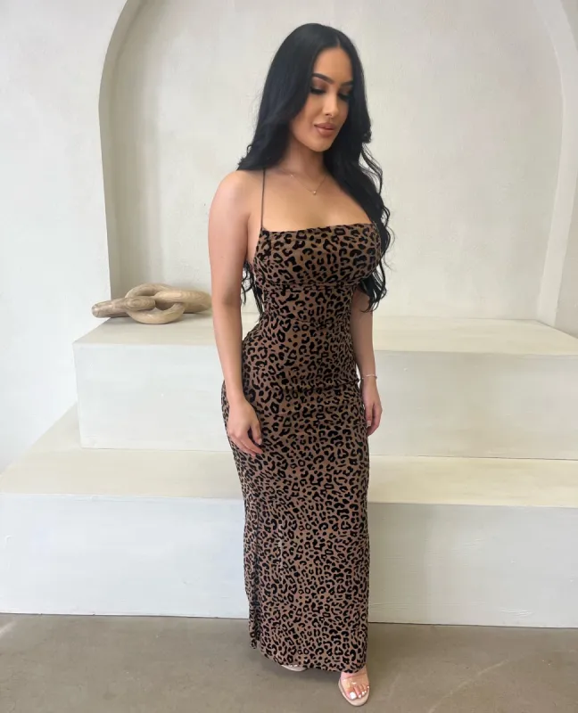 Bianca Animal Print Maxi Dress (Brown) sold by OOTDFash