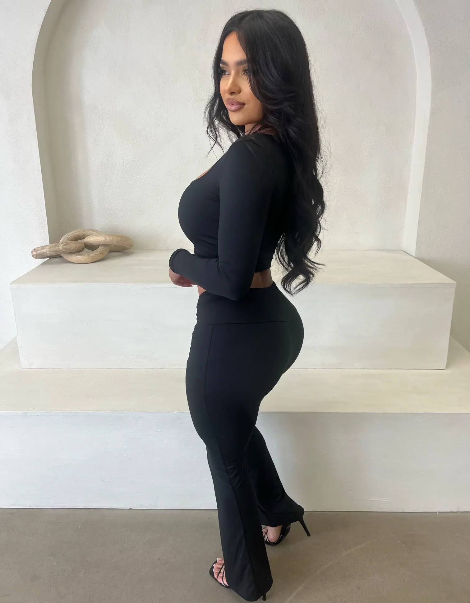 Heather Flare Long Pants (Black) sold by OOTDFash product image thumbnail 2