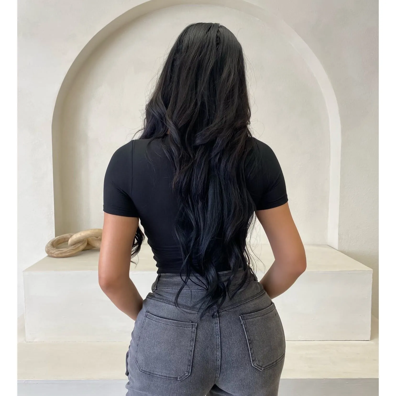 Shantel Basic Short Sleeve Top (Black) sold by OOTDFash product image thumbnail 2