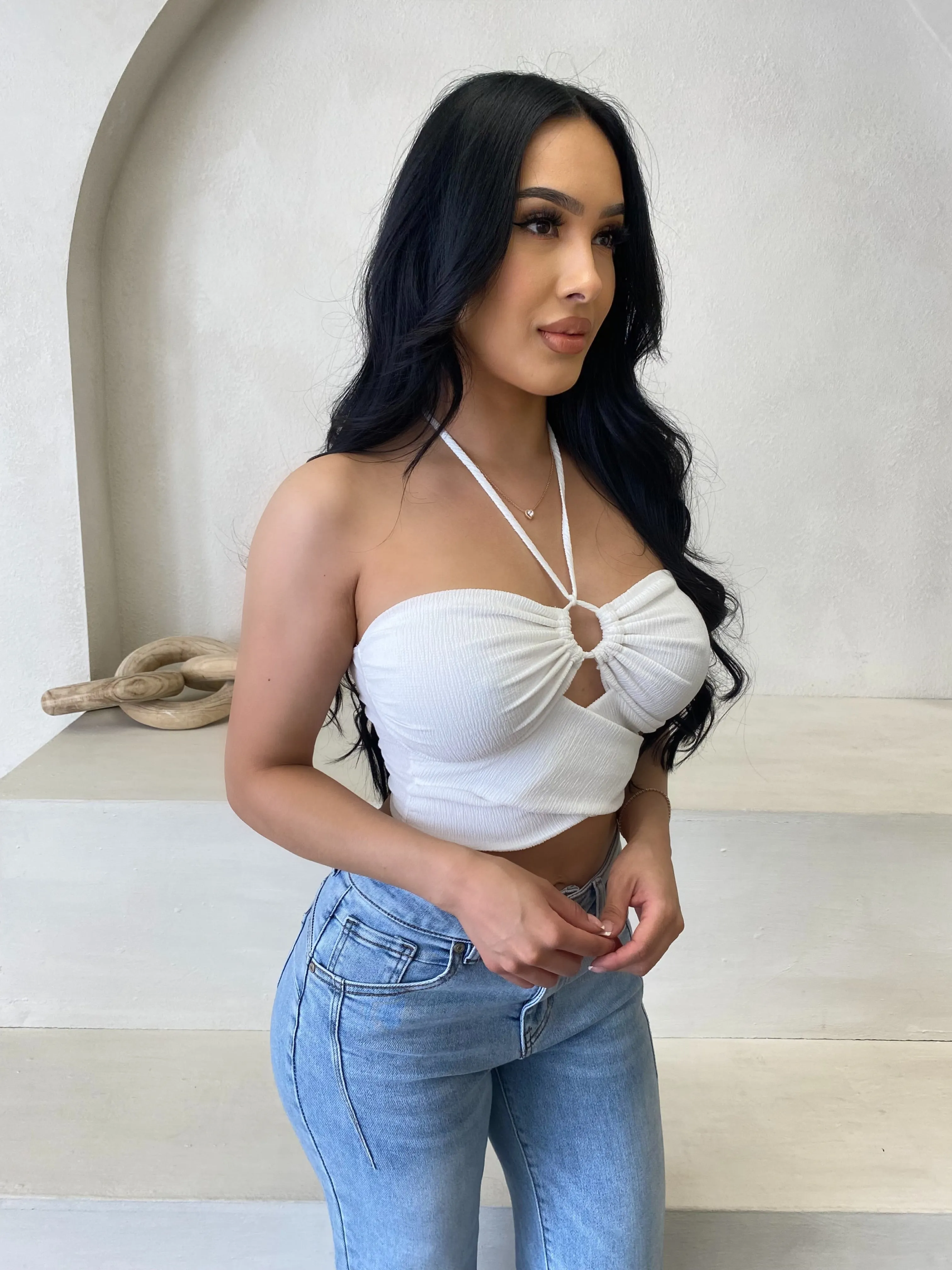 Giana Front Top (White) sold by OOTDFash