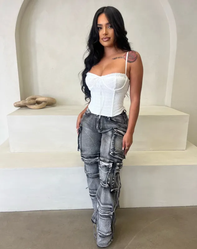 Karen Multi Pocket Pants (Grey Multi) sold by OOTDFash