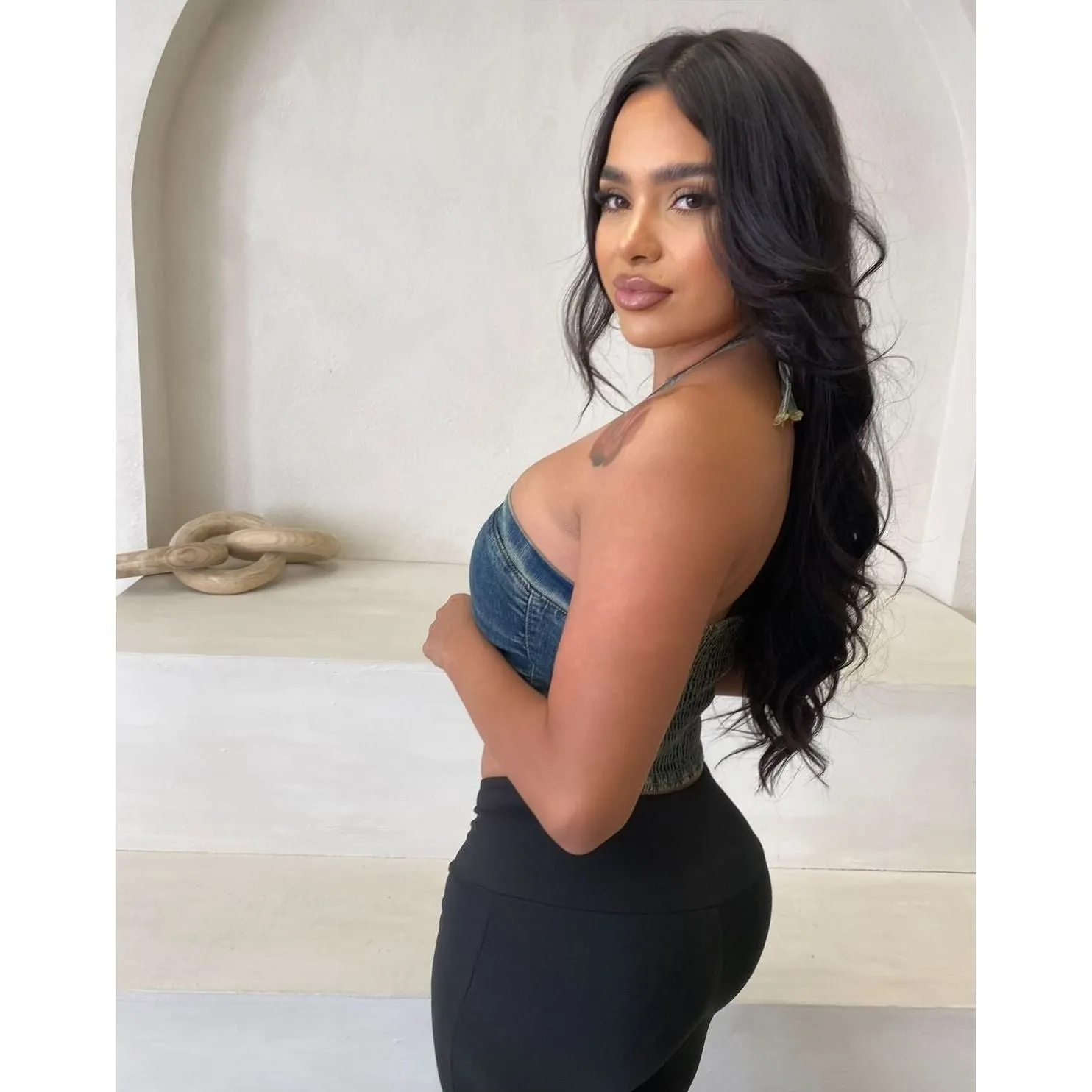 Bailey Denim Corset (Dark Denim) sold by OOTDFash product image thumbnail 2