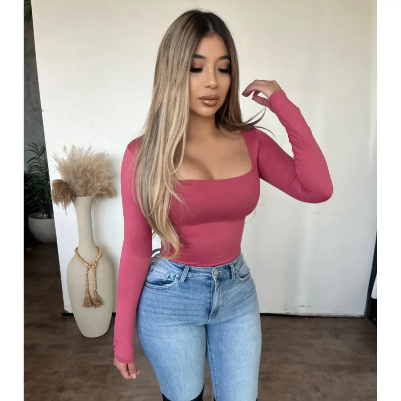 Melena long Sleeve Tops (Mauve) sold by OOTDFash