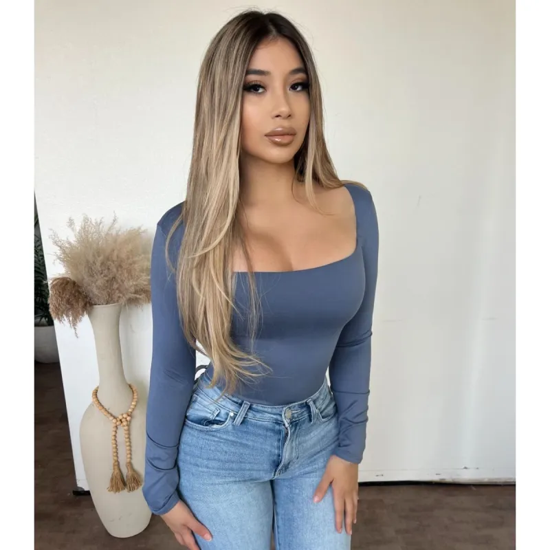 Melena basic Tops (GreyBlue) sold by OOTDFash