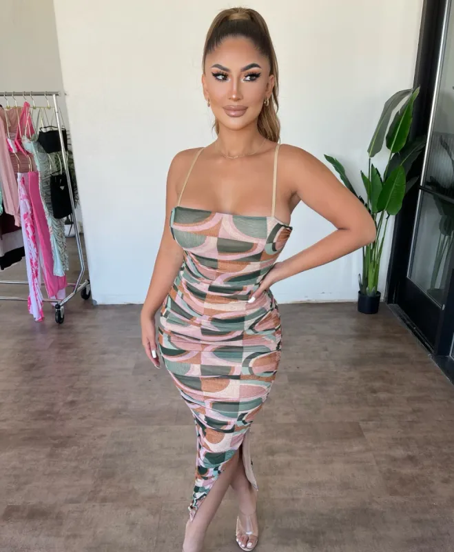 Jennifer Dress(Green Print Combo) sold by OOTDFash