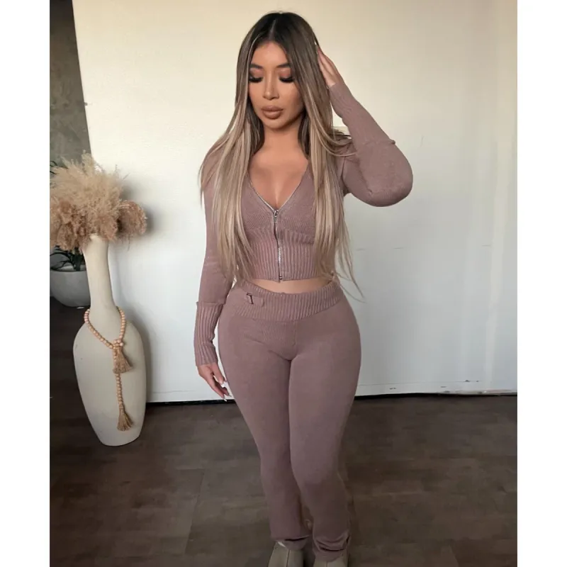 Cozee Sweater Two Piece (Wheat) sold by OOTDFash