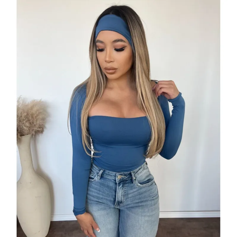 Veronica headband top (Yale Blue) sold by OOTDFash