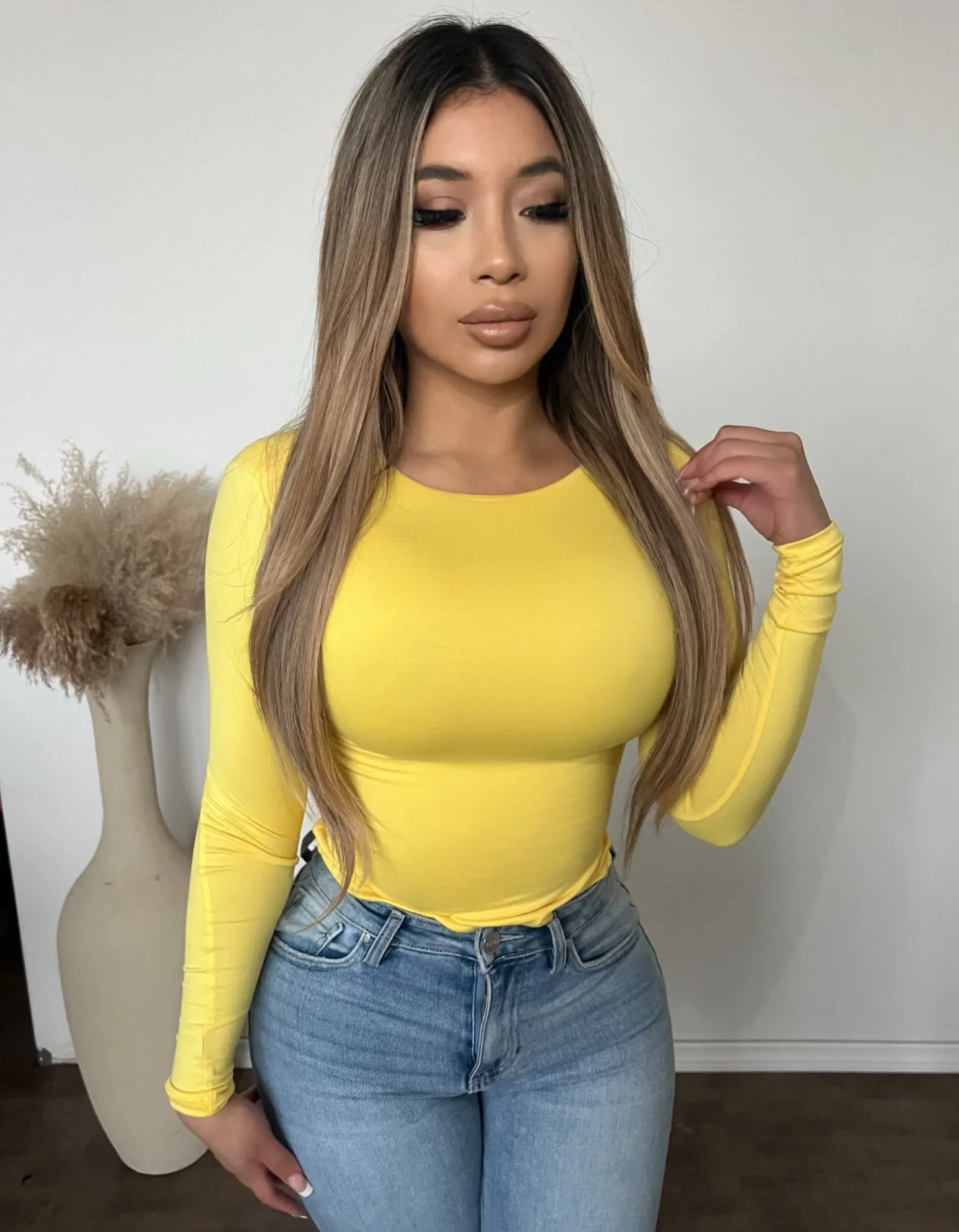 Shayla long sleeve (Yellow) sold by OOTDFash