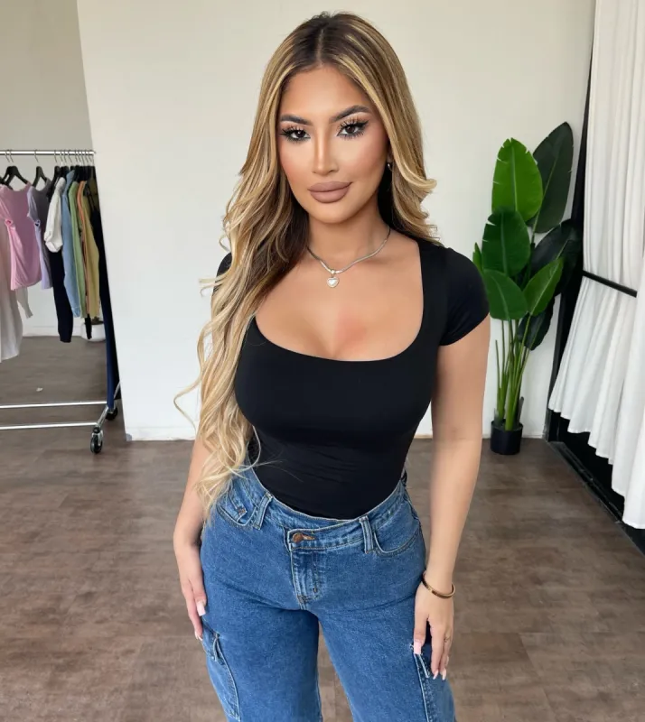 Nancy Shortsleeve Top(Black) sold by OOTDFash