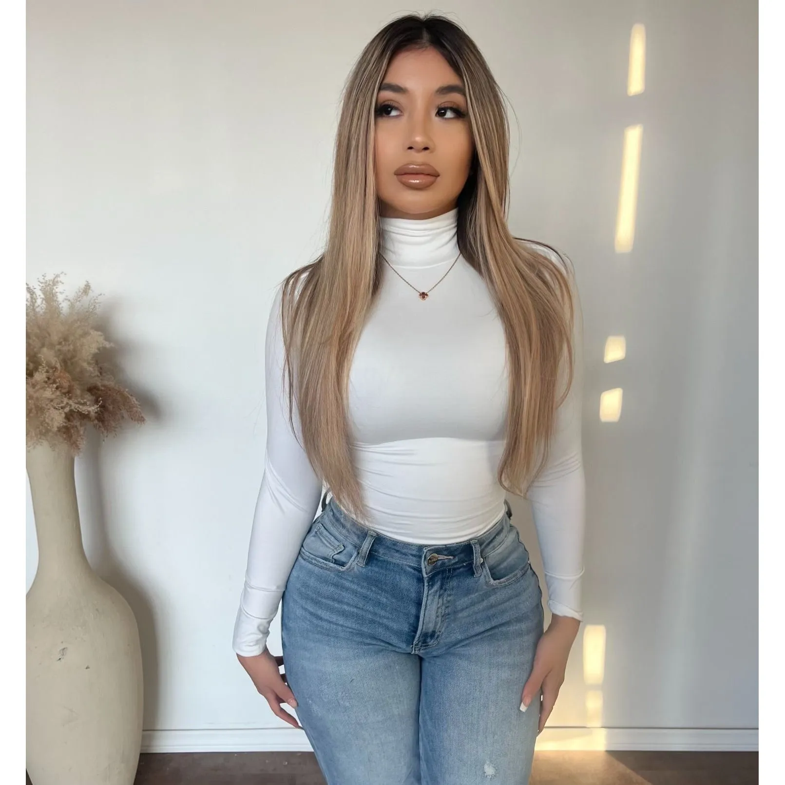 Gina Turtle Neck Top (White) sold by OOTDFash