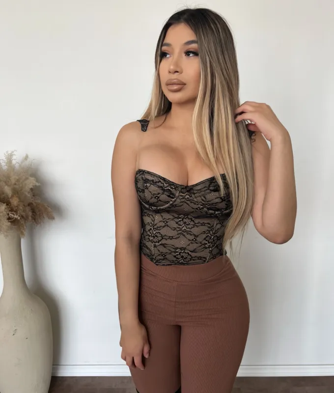 Gigi Cami Top (Black/Nude) sold by OOTDFash