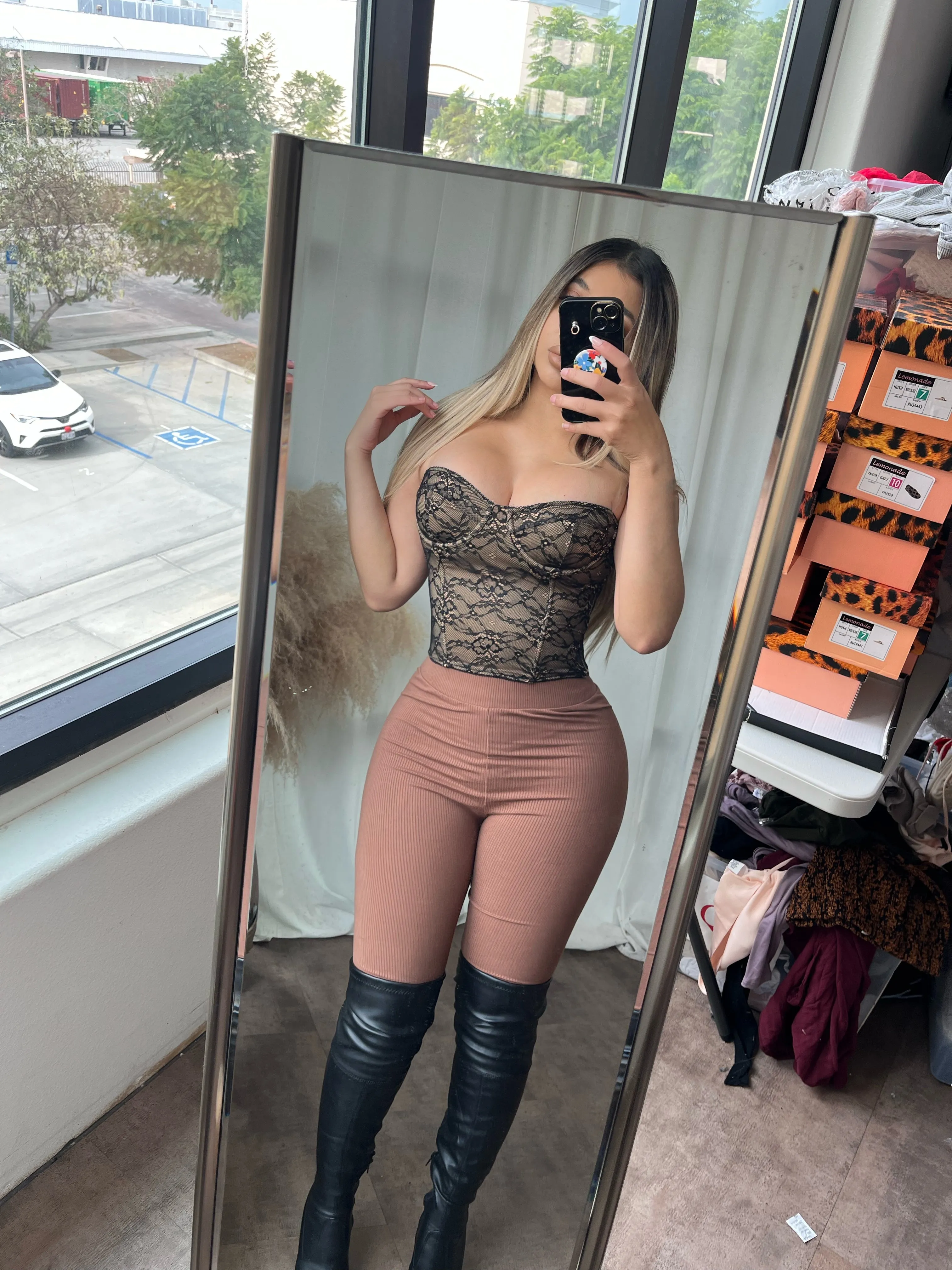 Casandra High Waisted Leggings (Carbon Brown) sold by OOTDFash product image thumbnail 3