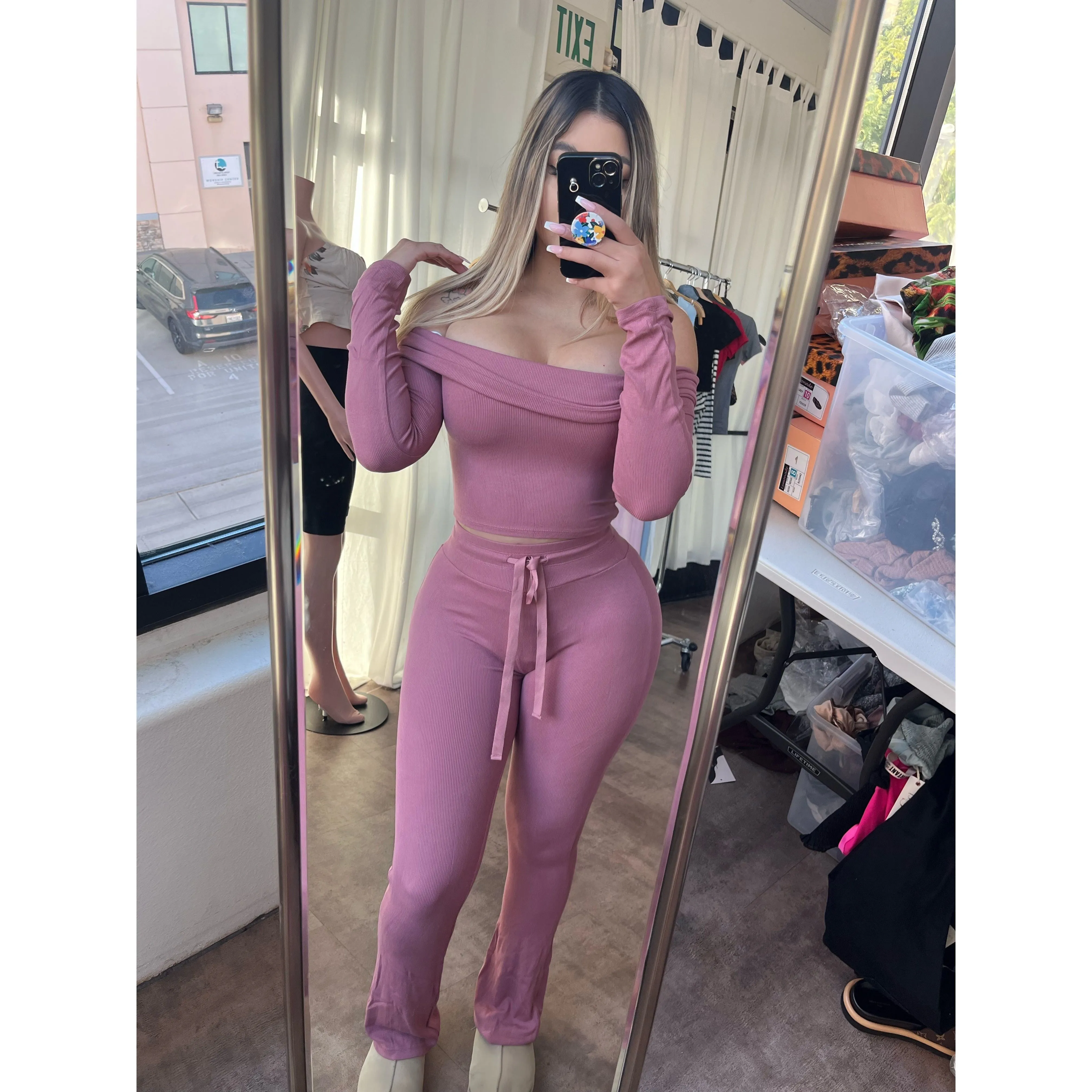 Jolie Long Sleeve Top (Soft Mulberry) sold by OOTDFash product image thumbnail 3