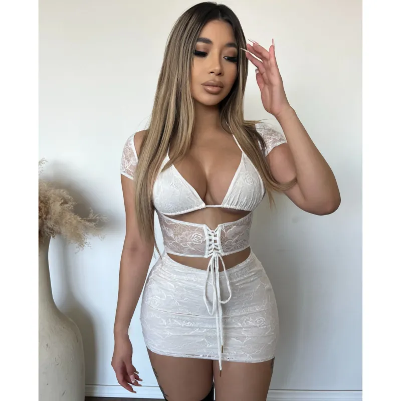 Vanessa 2 Piece Set (White) sold by OOTDFash