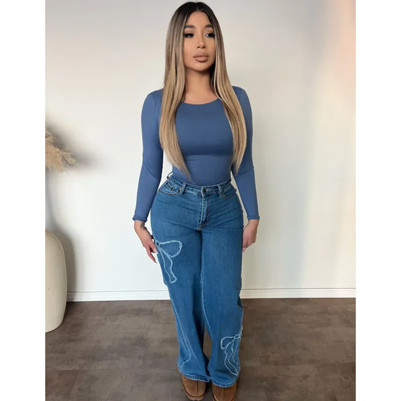Brian Bow Tie Pants (Medium Wash) made by OOTDFash