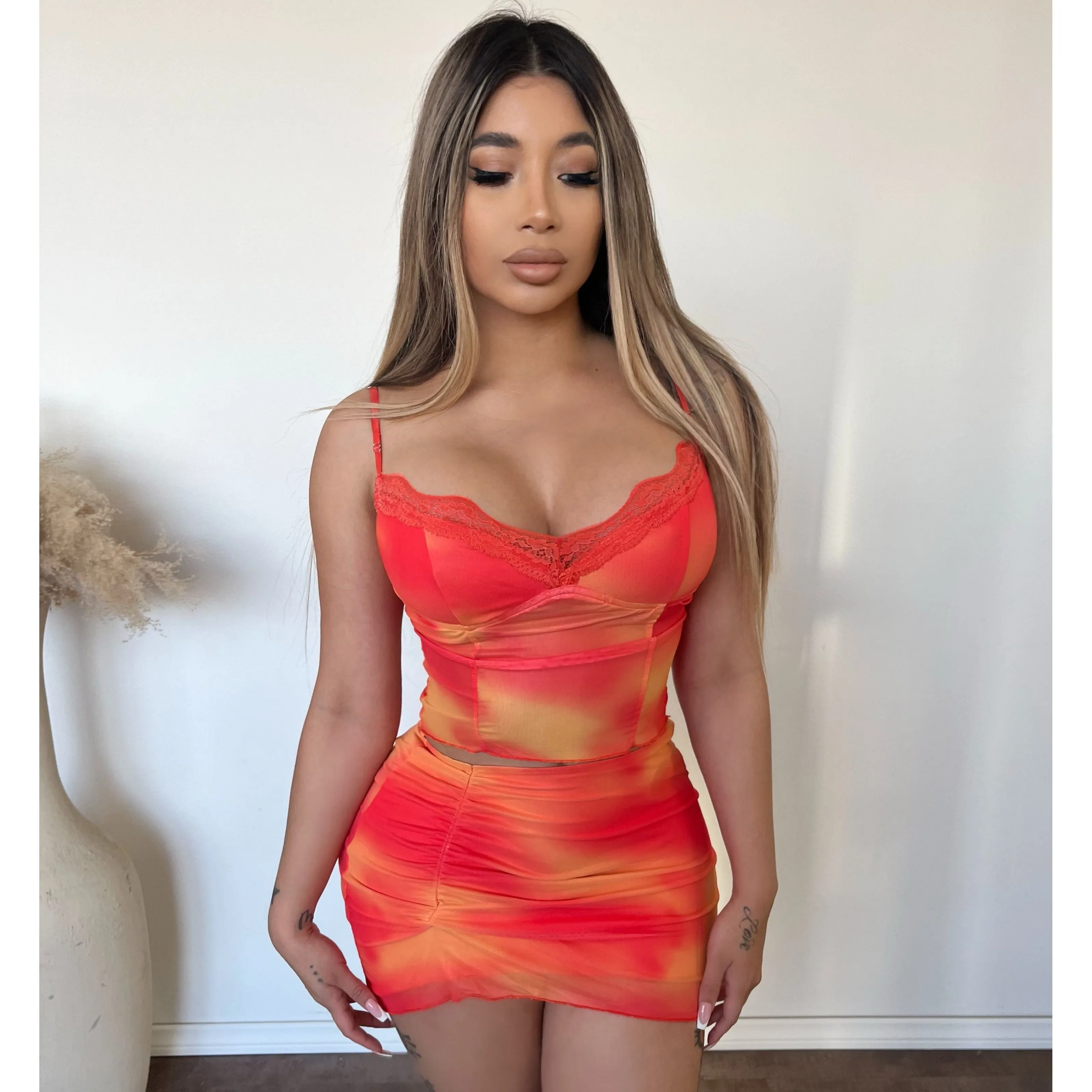 Marline Matching Set (Orange/Yellow) sold by OOTDFash