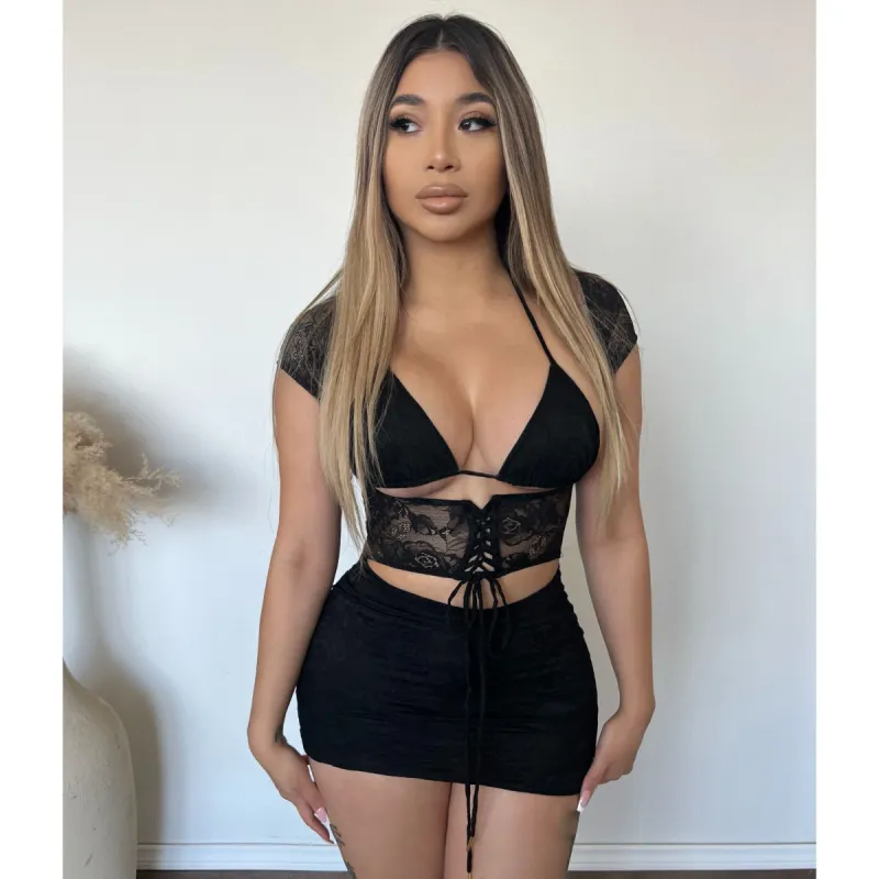 Vanessa 2 Piece Set (Black) sold by OOTDFash