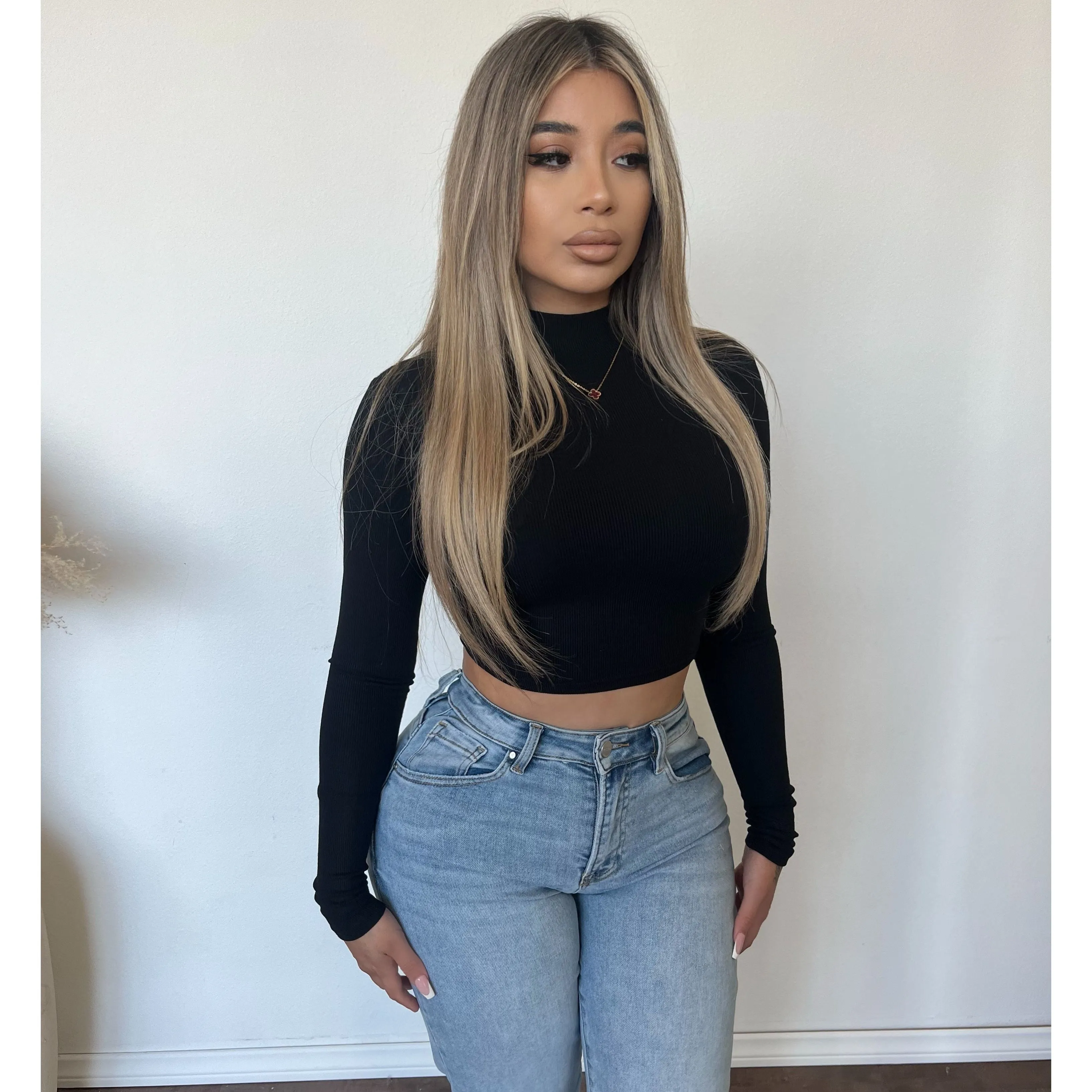 Ella Turtle Neck Top (Black) sold by OOTDFash