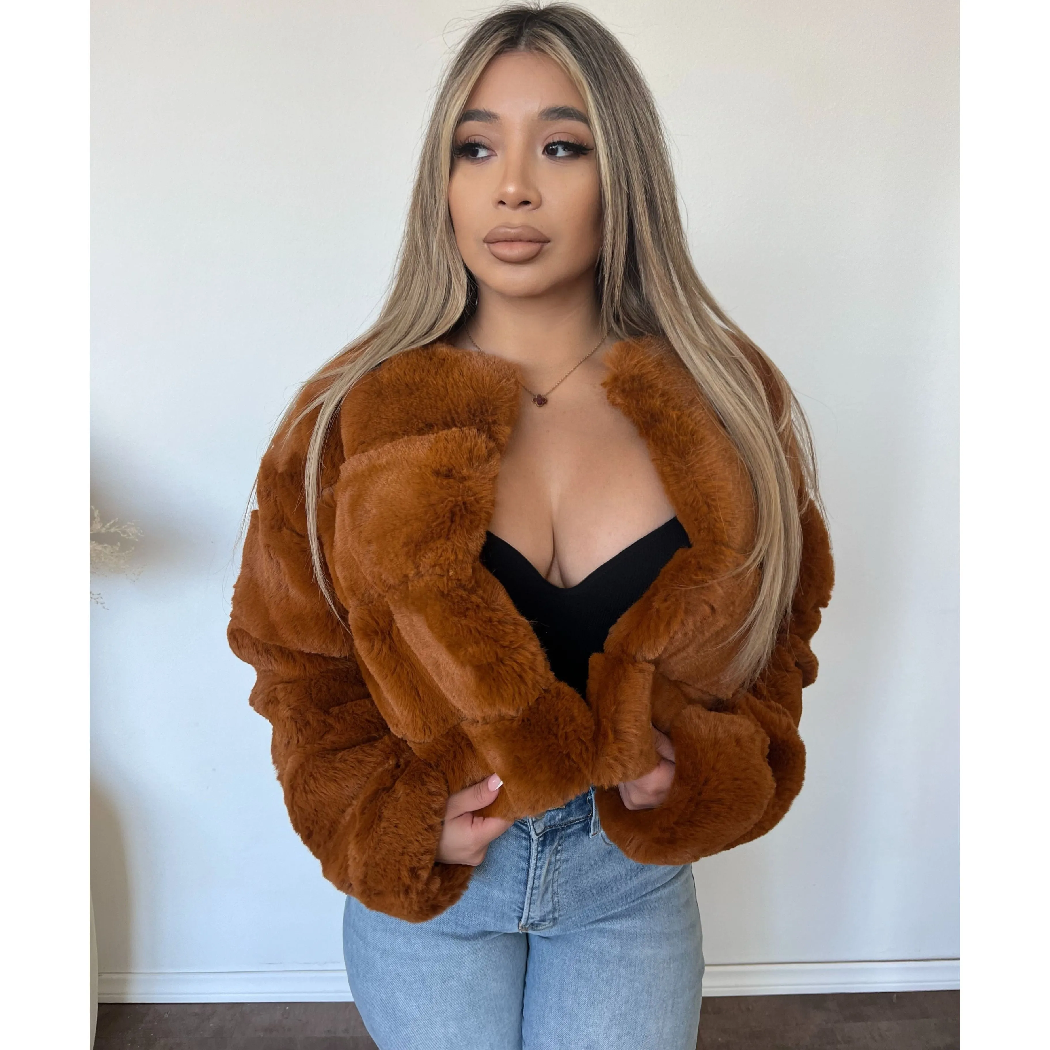 Iris Crop jacket (Mocha) sold by OOTDFash