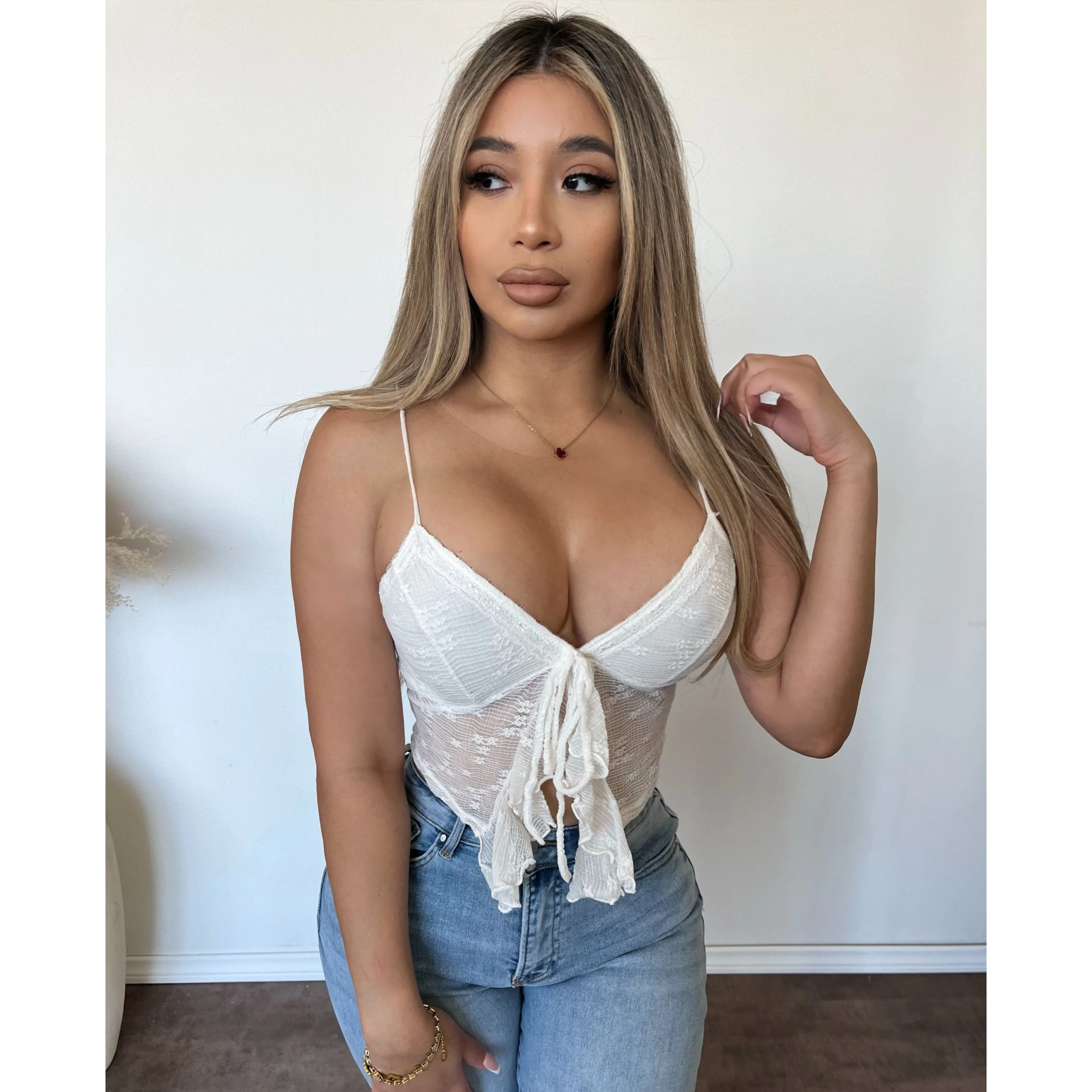 Margareth Lace Top (White) sold by OOTDFash