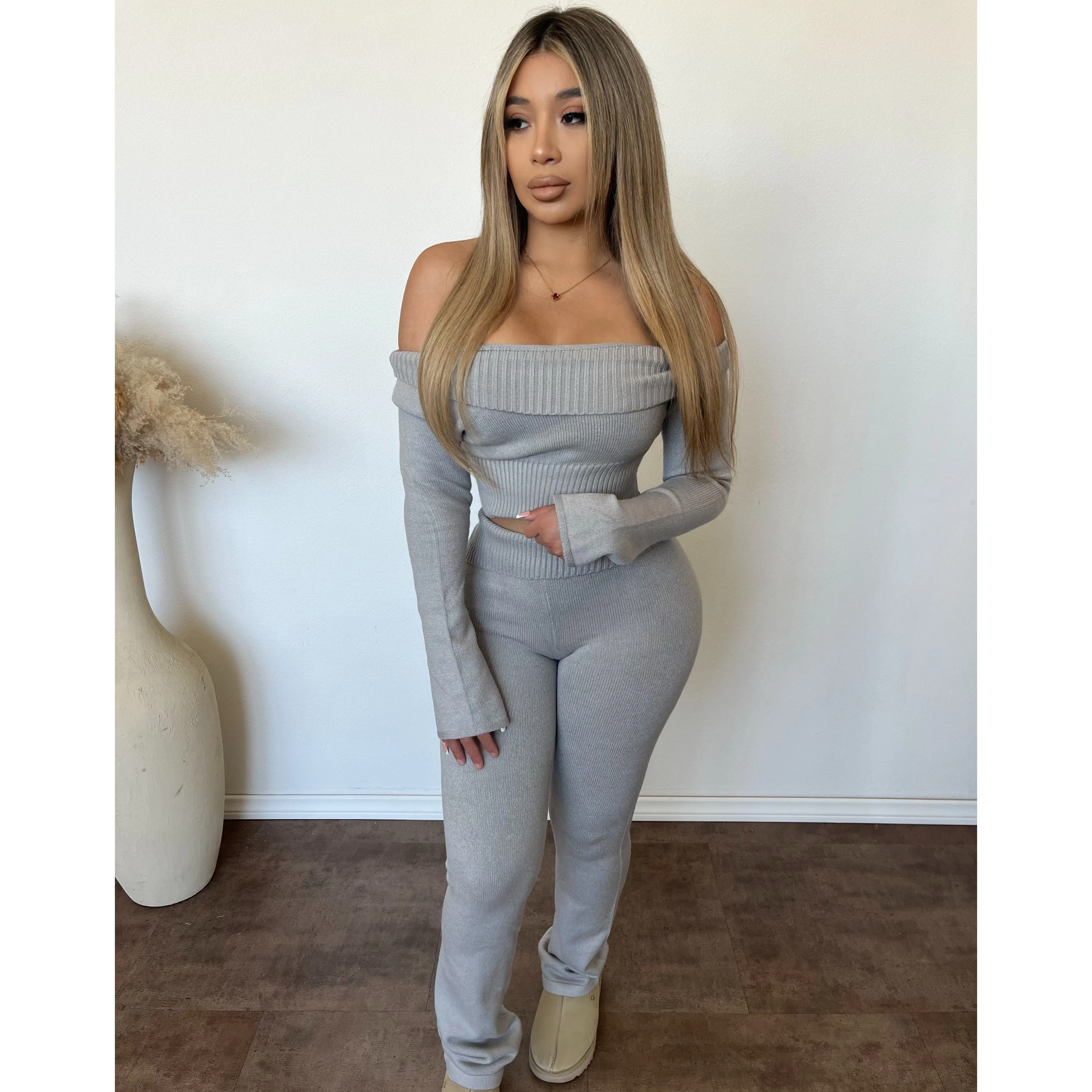 Reily Matching Set (Light Grey) sold by OOTDFash