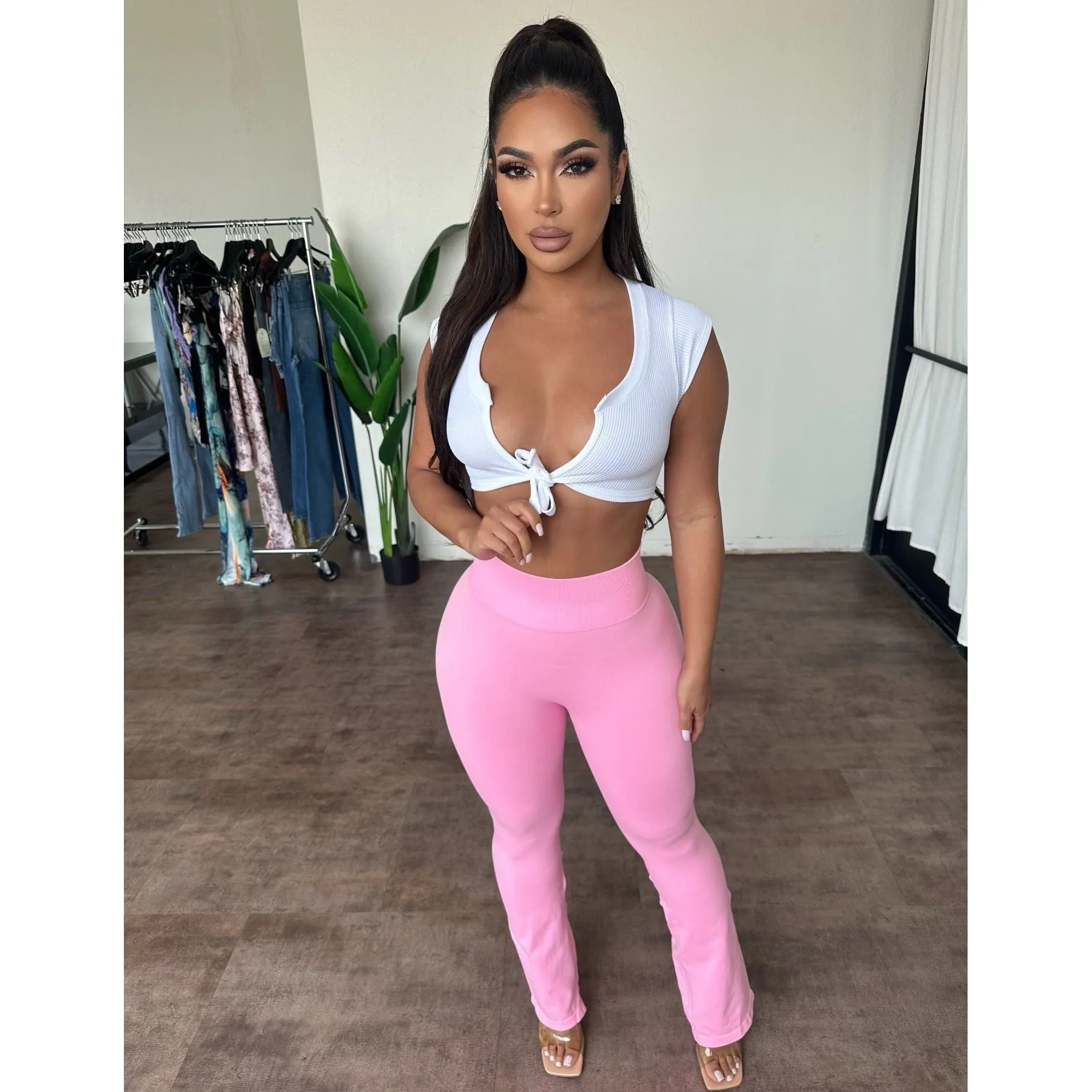 Ashley Leggings (Pink) sold by OOTDFash