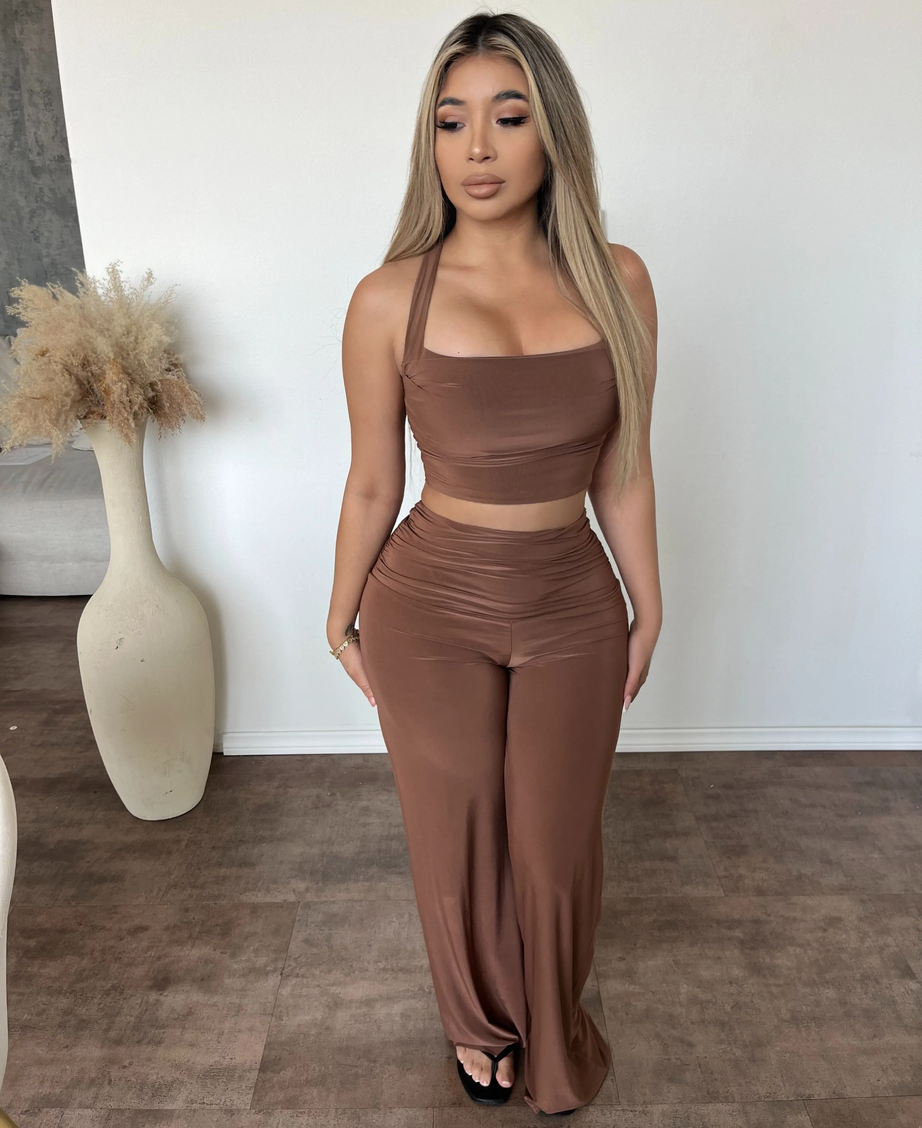 Amber Set Dress (Chocolate) sold by OOTDFash