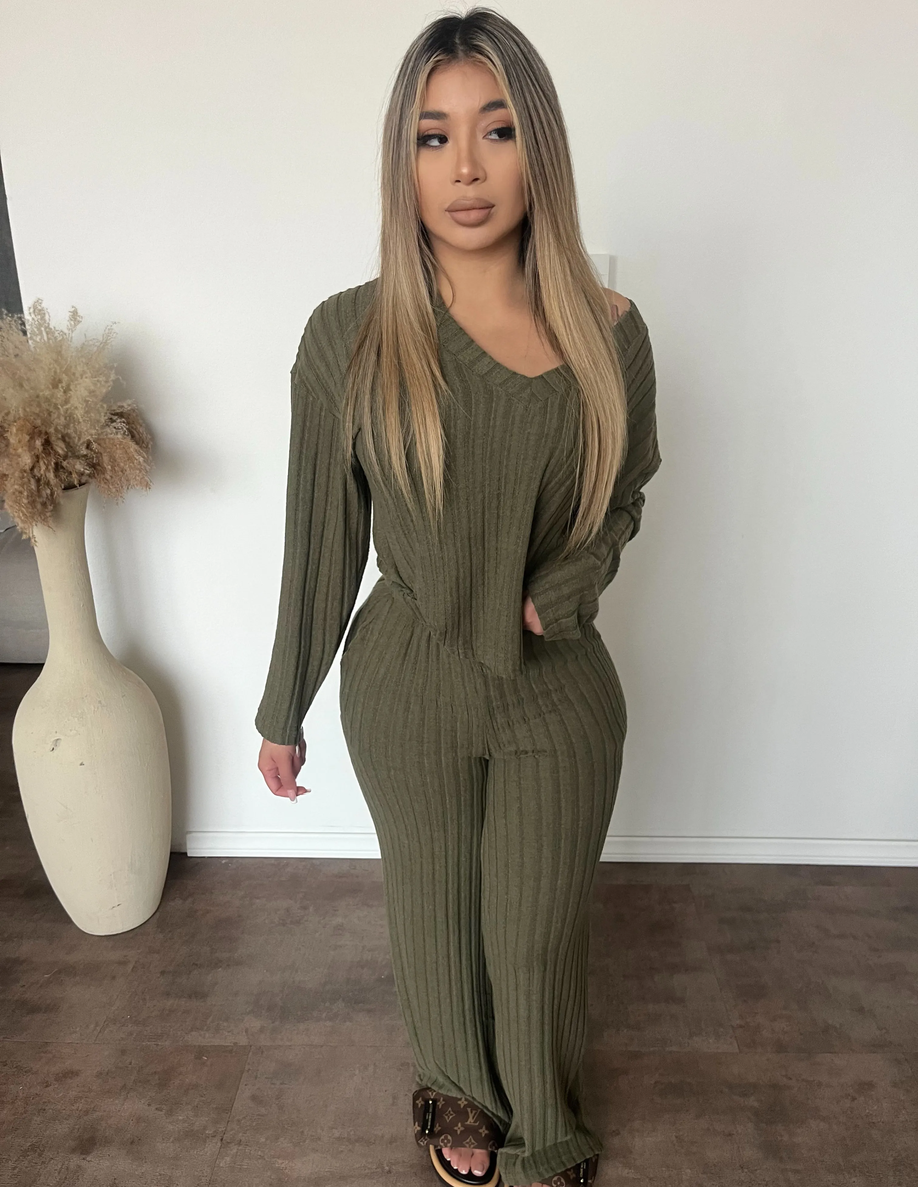 Scarlett 2 Piece Set (Olive) sold by OOTDFash