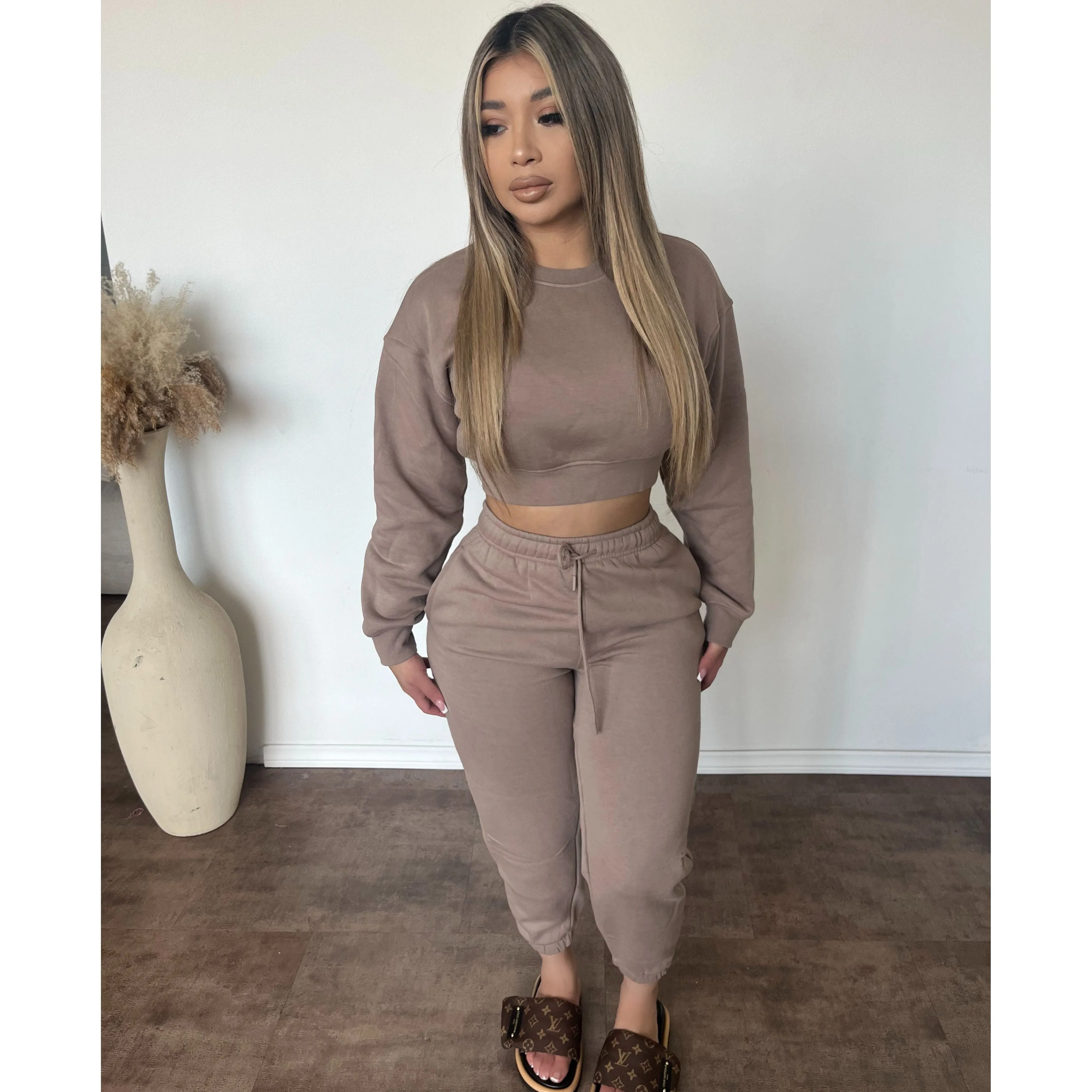 Emma Fleece Sweatshirt (Toast) sold by OOTDFash