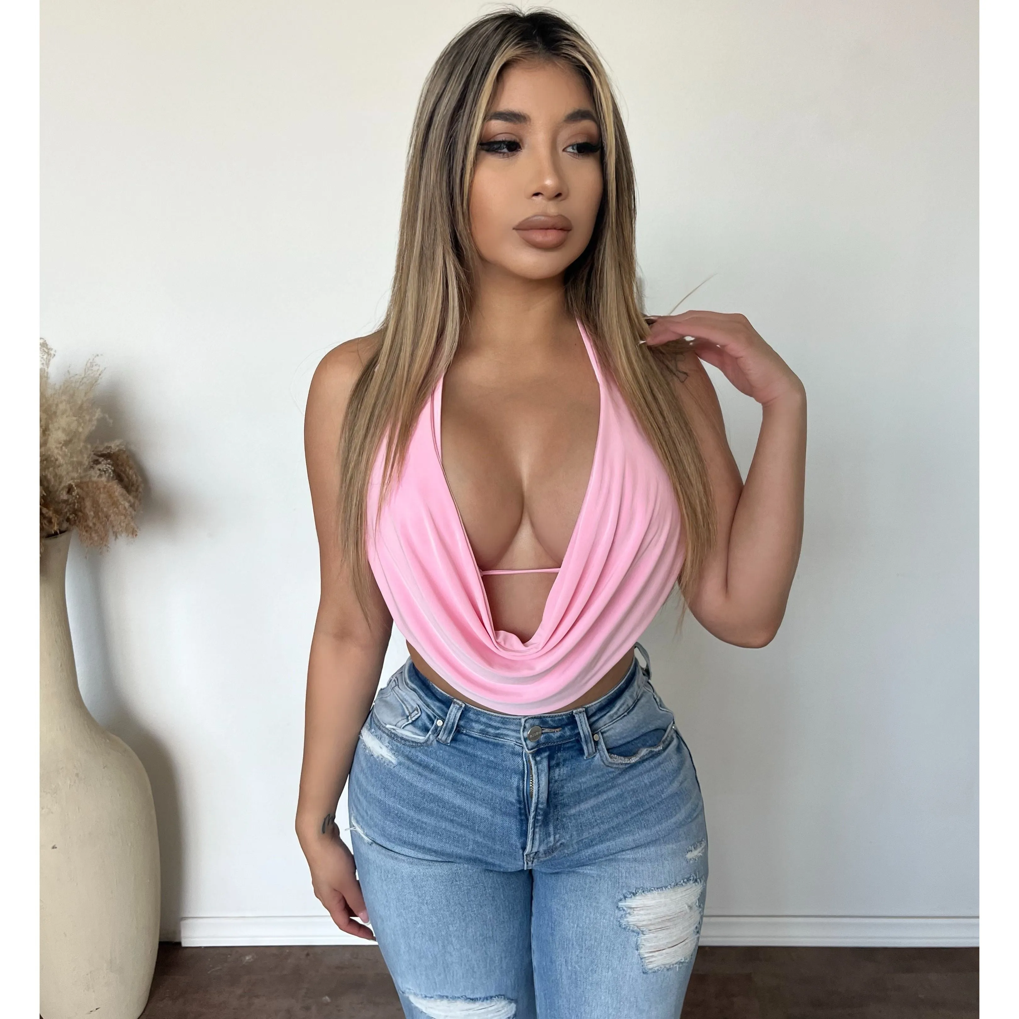 Alina Halter Top (Pink) sold by OOTDFash
