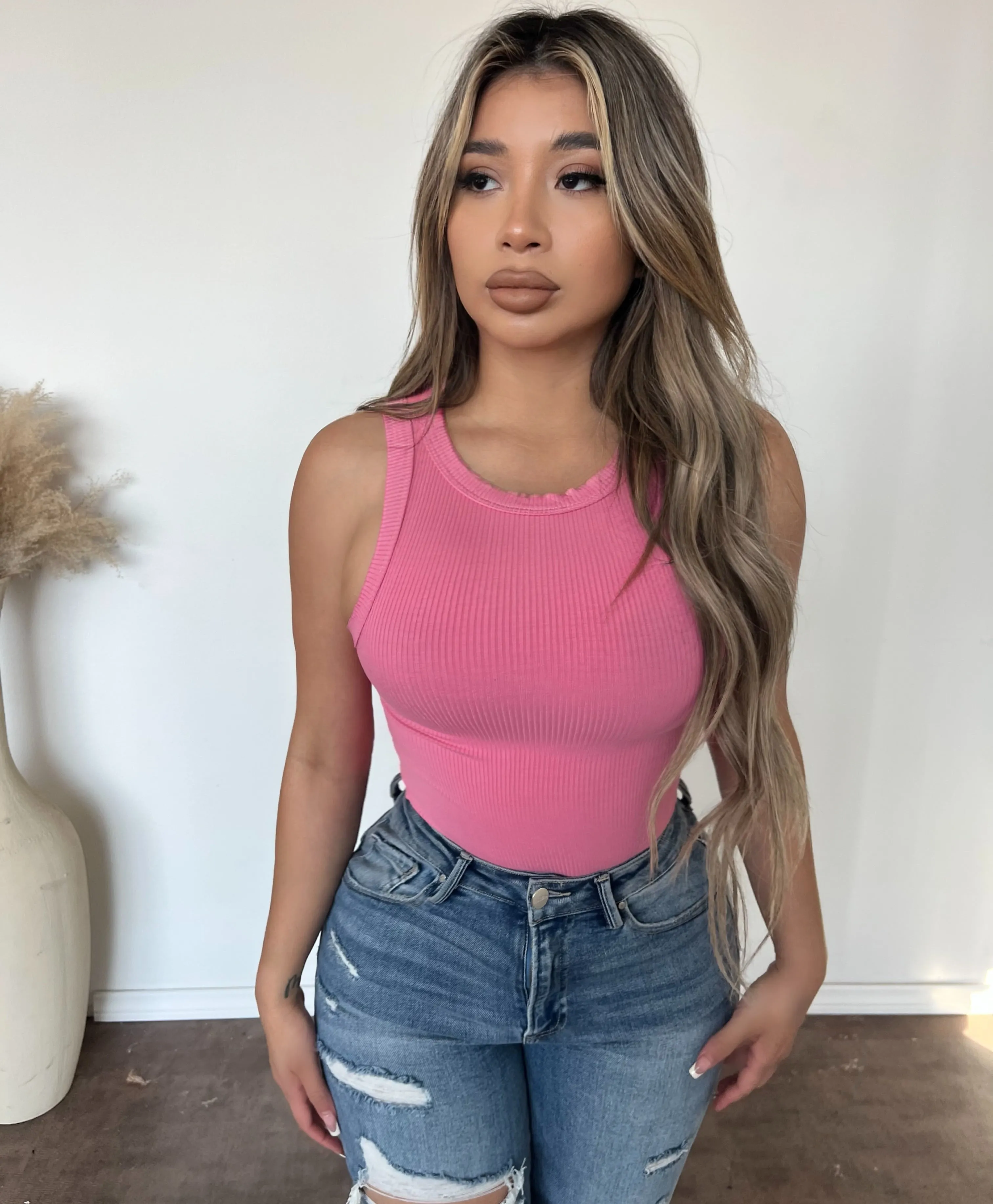 Alaina Bodysuit (Pink Carnation) sold by OOTDFash