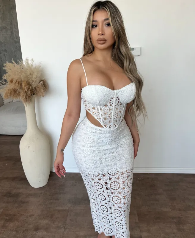 Marabel 2 piece dress (White) sold by OOTDFash