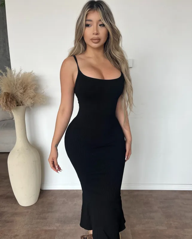 Michelle Strap Dress (Black) sold by OOTDFash