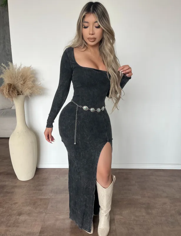 Torissa Slit Maxi Dress (Black) sold by OOTDFash