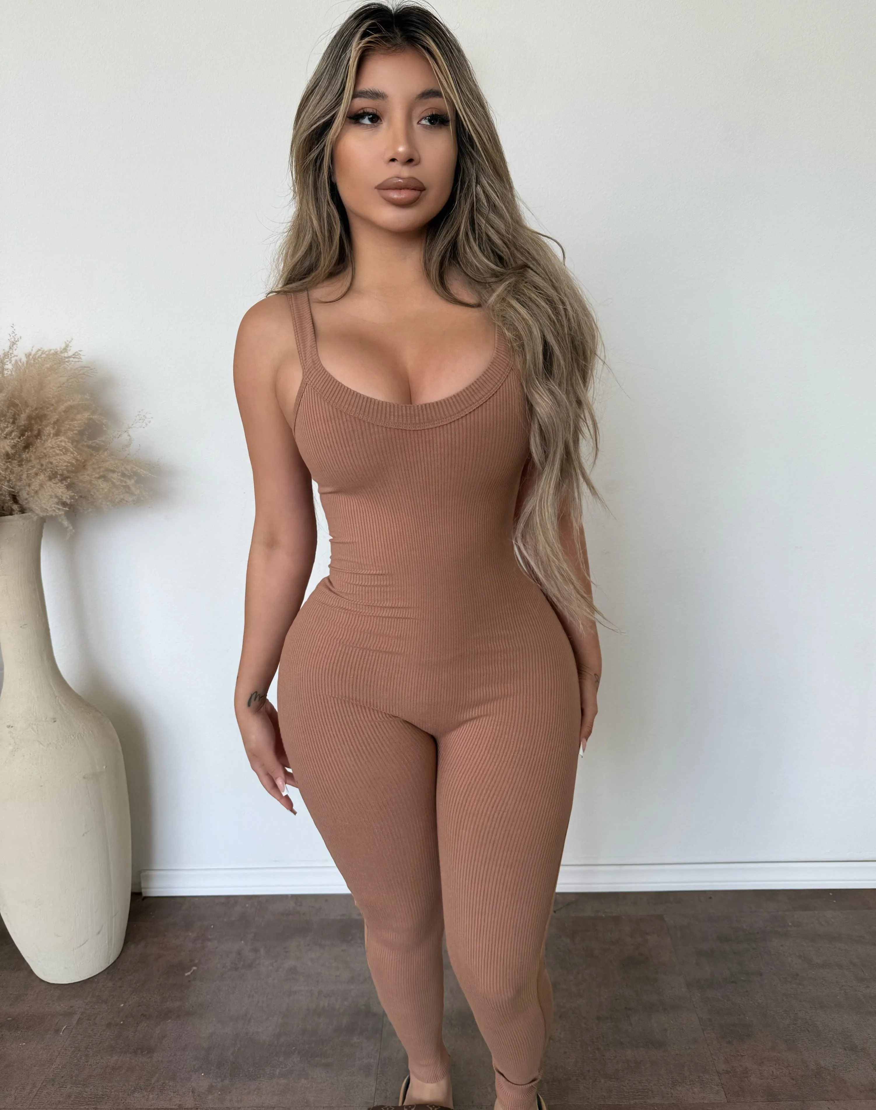 Stacy Snatched Jumpsuit (Nude) sold by OOTDFash