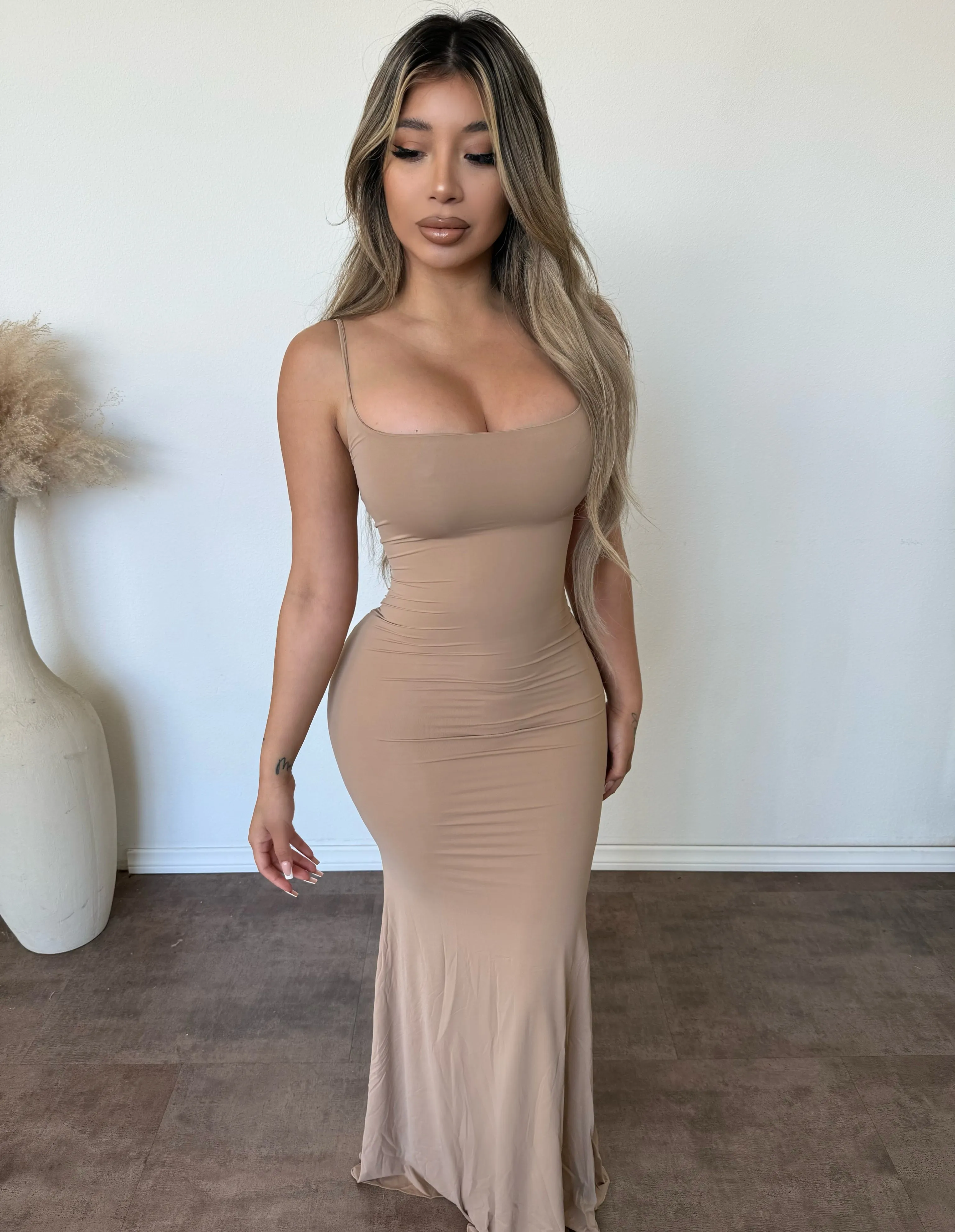 Alina Maxi Dress (Skin) sold by OOTDFash