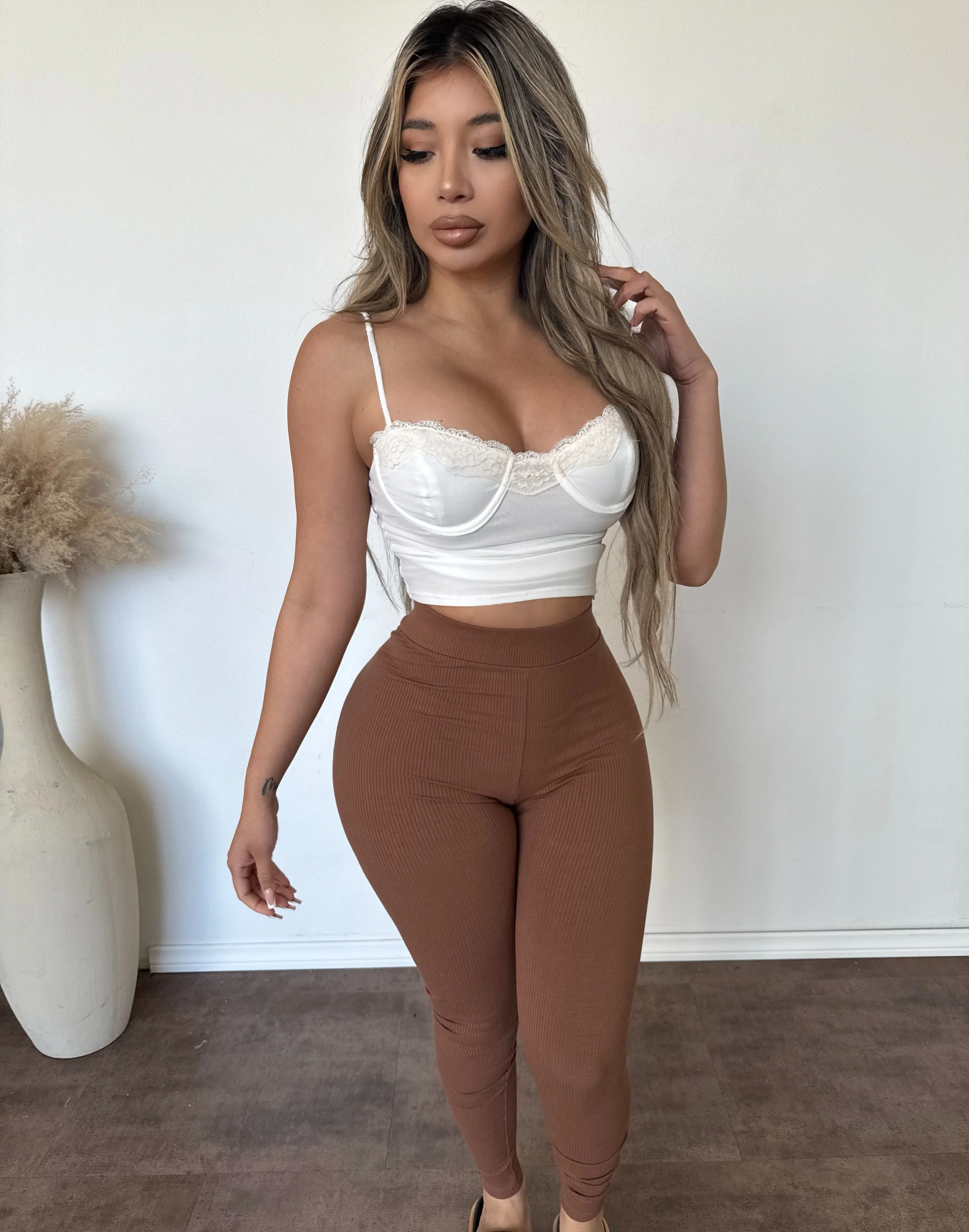 Elena High Waisted Leggings (Carob Brown) sold by OOTDFash