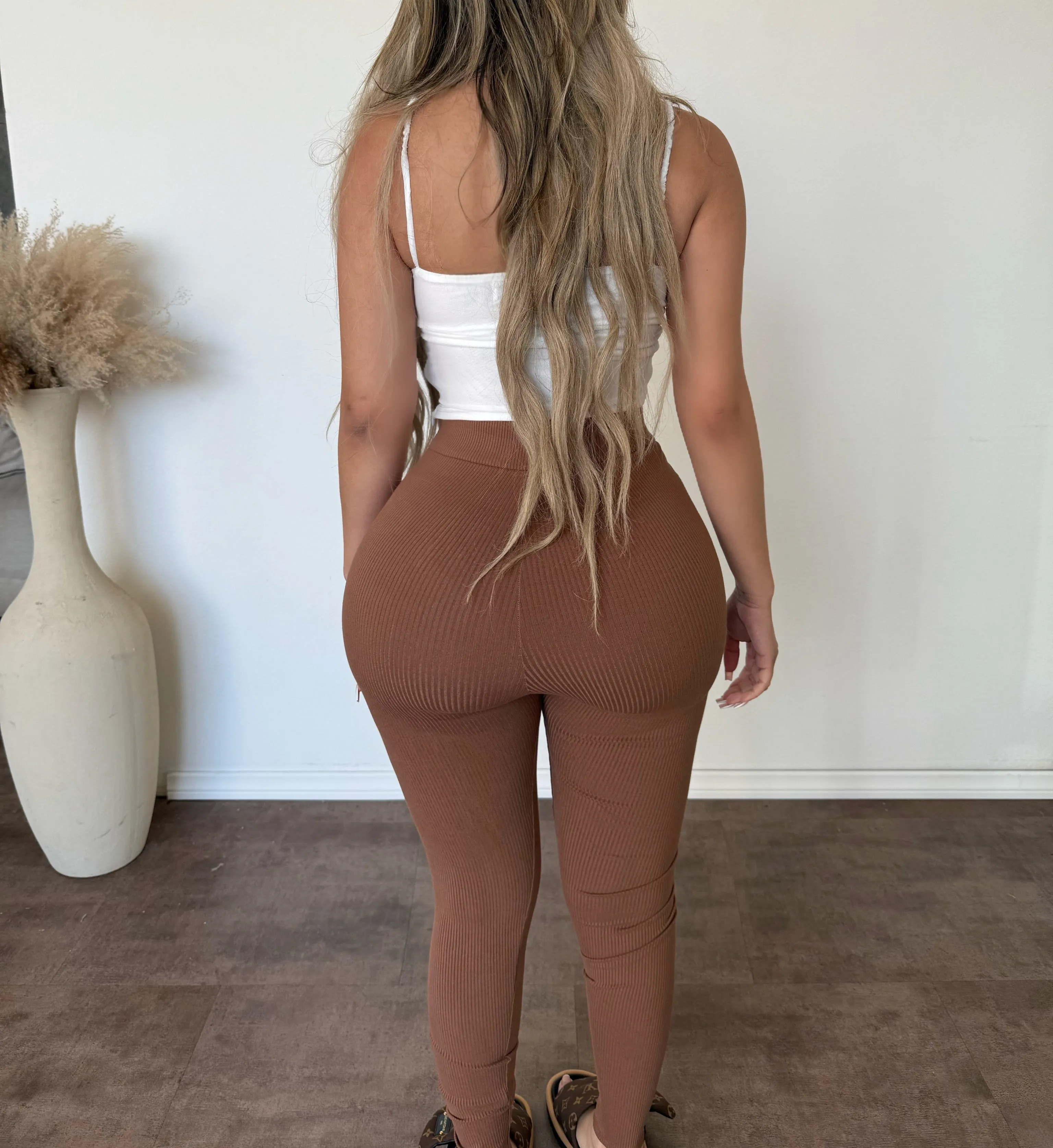 Elena High Waisted Leggings (Carob Brown) sold by OOTDFash product image thumbnail 2