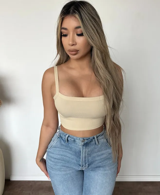 Adriana Crop Tank Top (Summer Sand) sold by OOTDFash