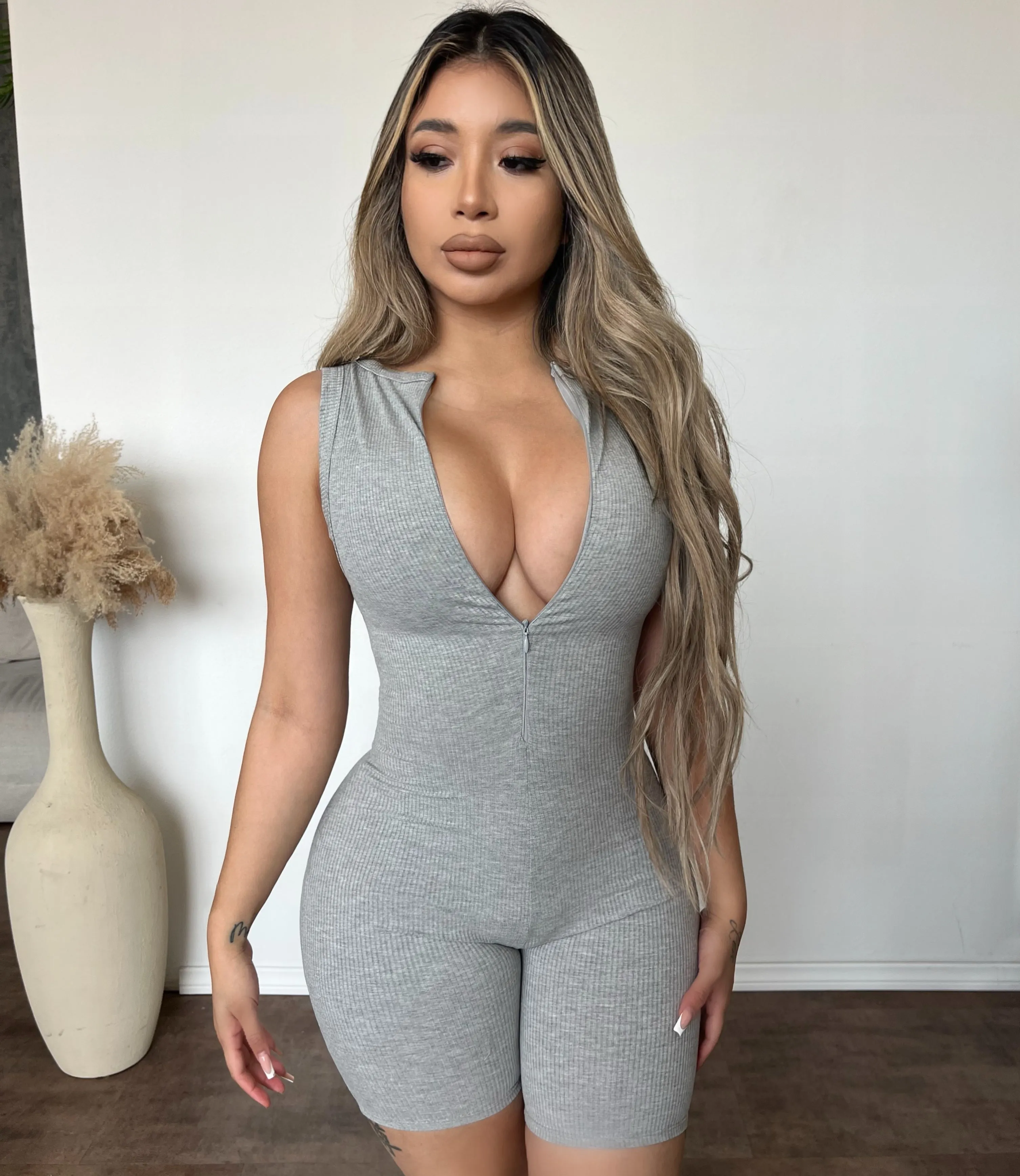 Rebecca Sleeveless Jumpsuit (H Grey) sold by OOTDFash