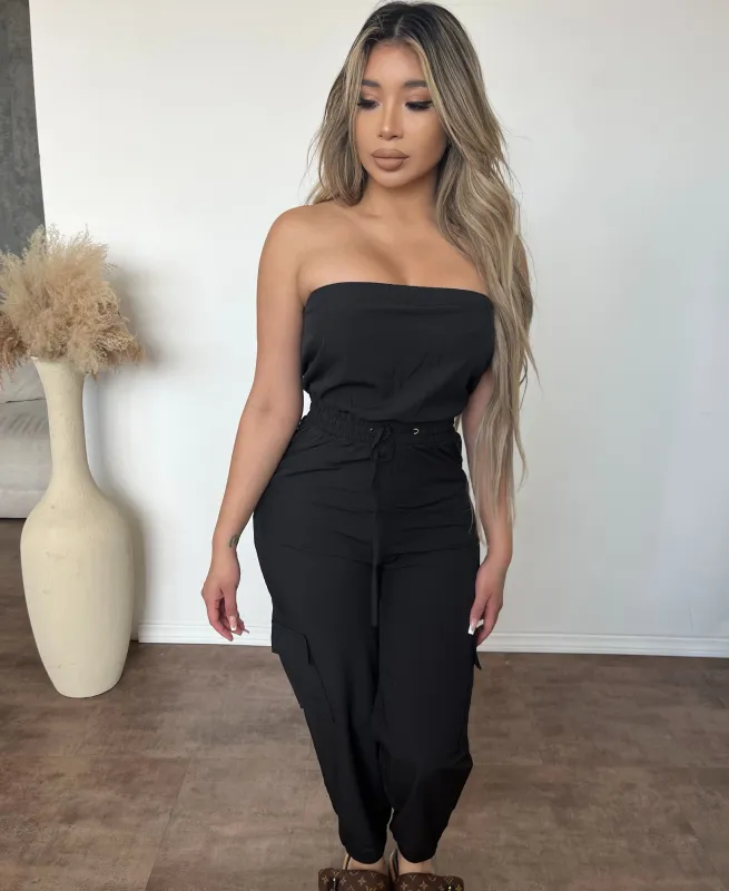 Isabella Jogger Jumpsuit (Black) sold by OOTDFash