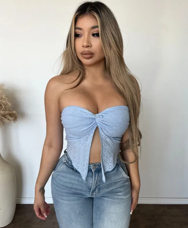 Veronica Twist Tube Top (Blue) sold by OOTDFash