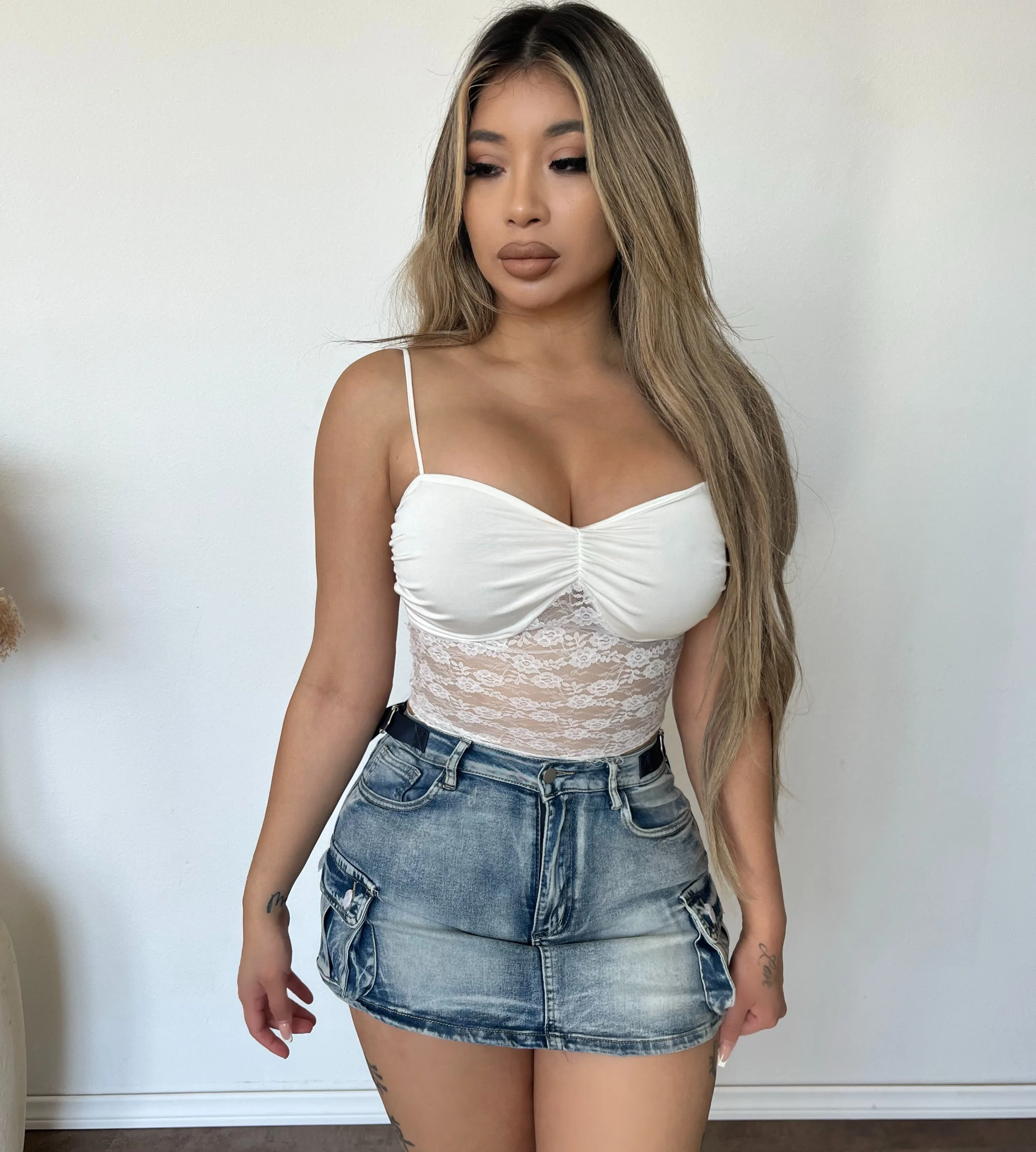 Jenny Strap Mini Skort (Ice Blue) sold by OOTDFash