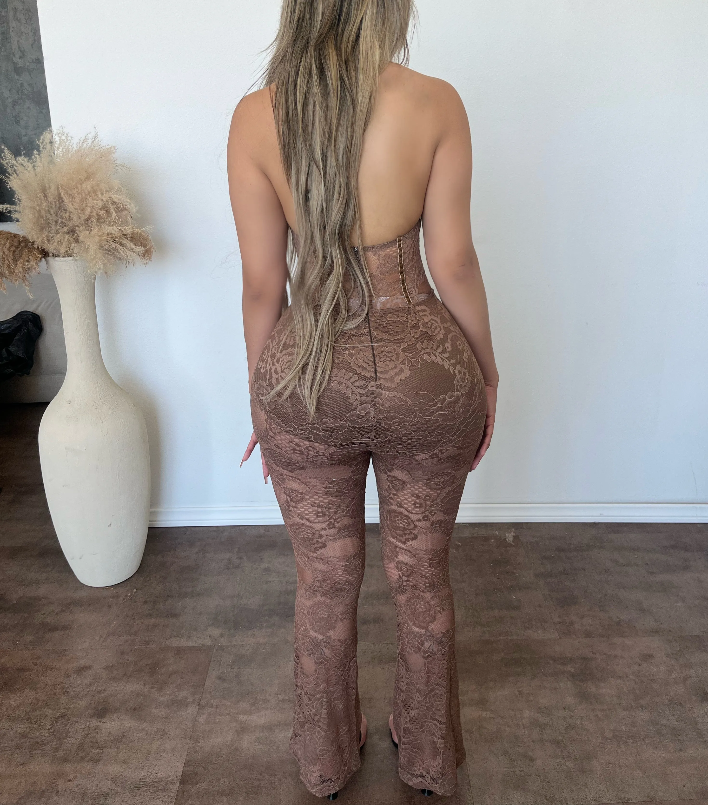 Wendy Lace Jumpsuit (Brown) sold by OOTDFash product image thumbnail 2