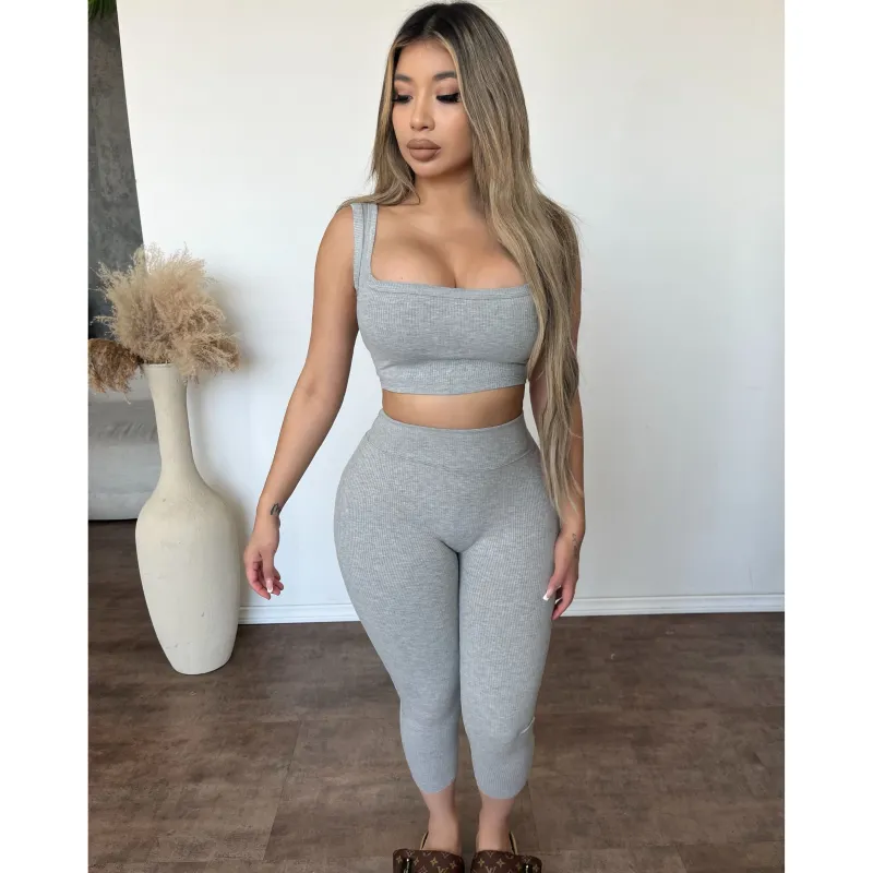 Kayla Matching Sets Snatched (H Grey) sold by OOTDFash