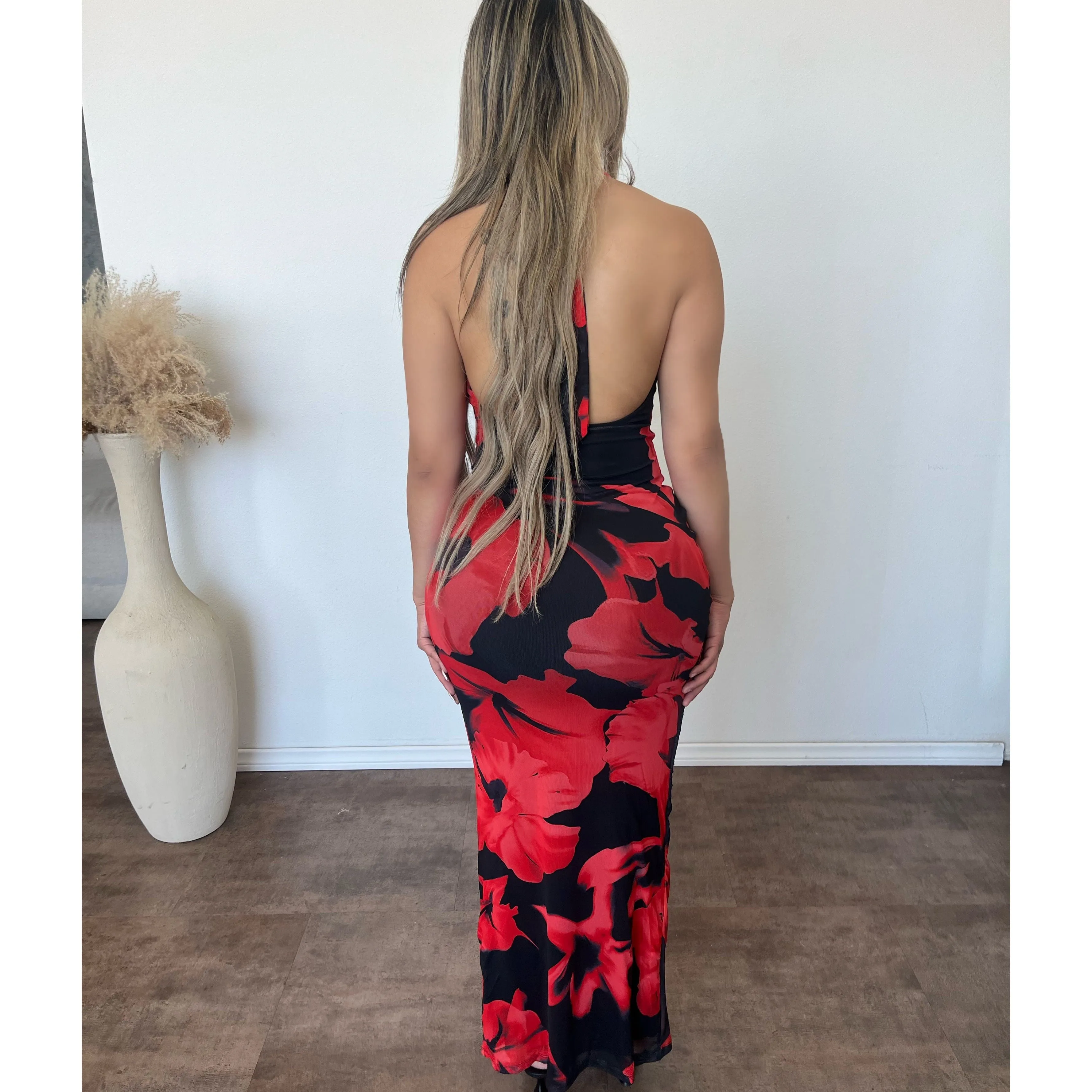 Bianca Flower Dress (Black/Red) sold by OOTDFash product image thumbnail 2