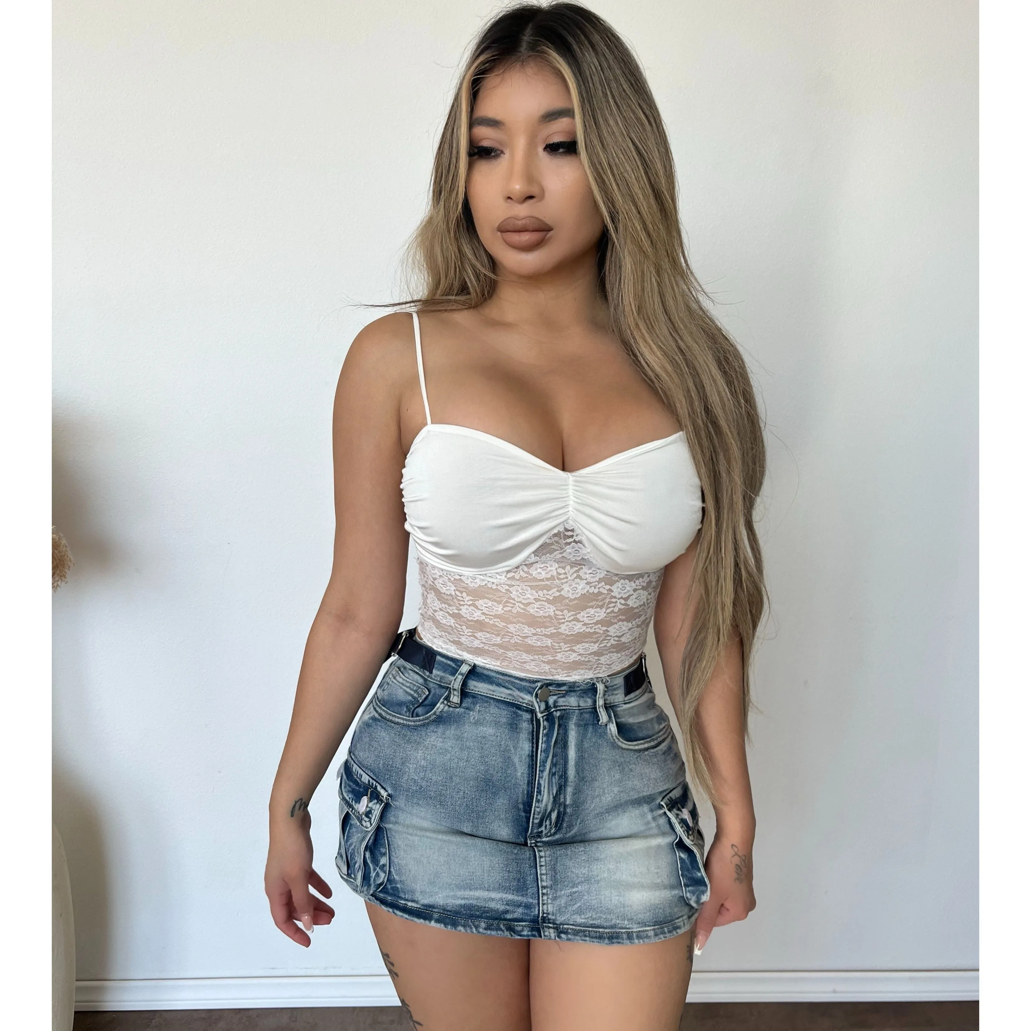 Alina Sleeveless Lace Top (Ivory) sold by OOTDFash