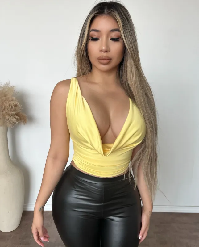 Corey Halter Top (Yellow) sold by OOTDFash