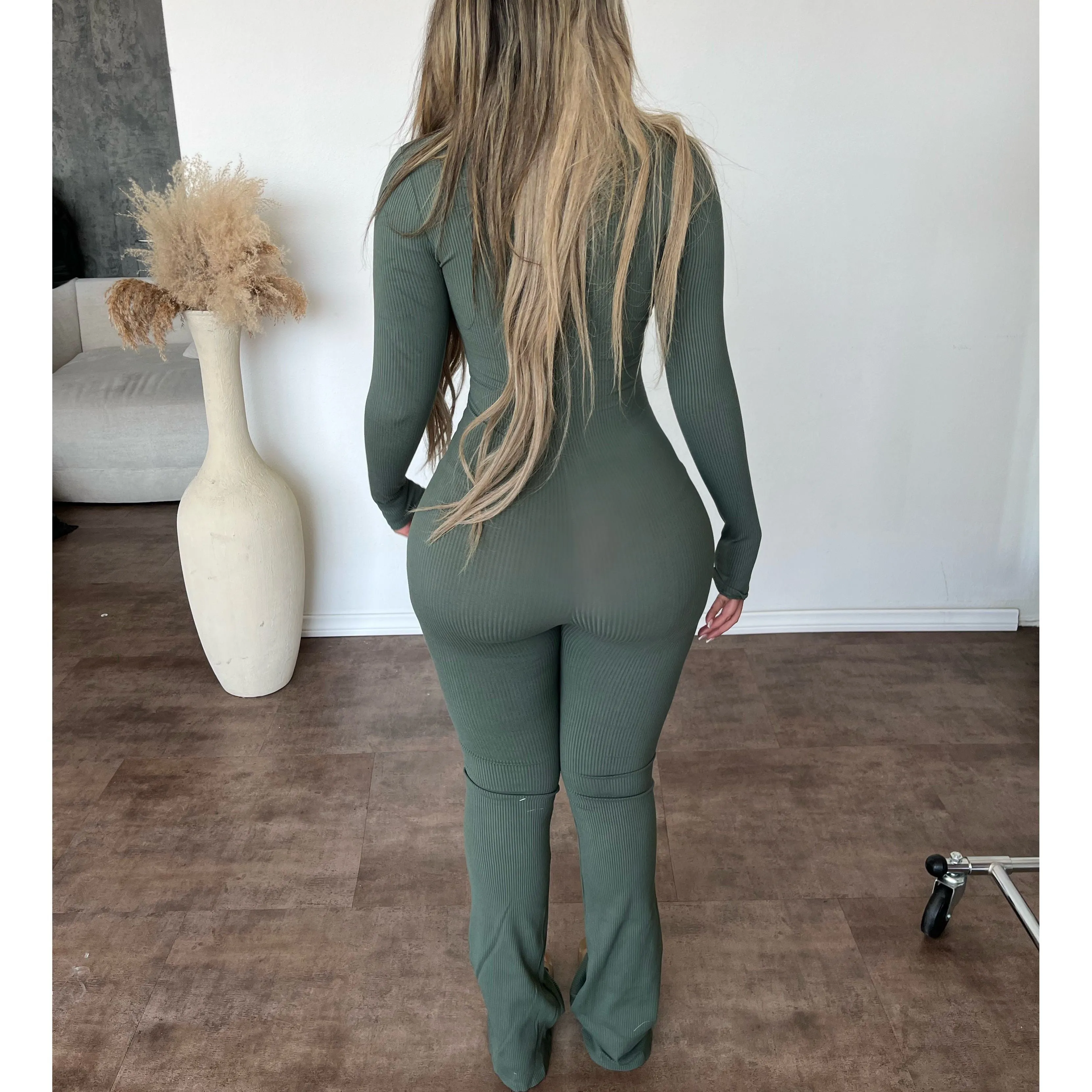 Vivi Long Sleeve Flare Jumpsuit (Kaumaia) sold by OOTDFash product image thumbnail 2